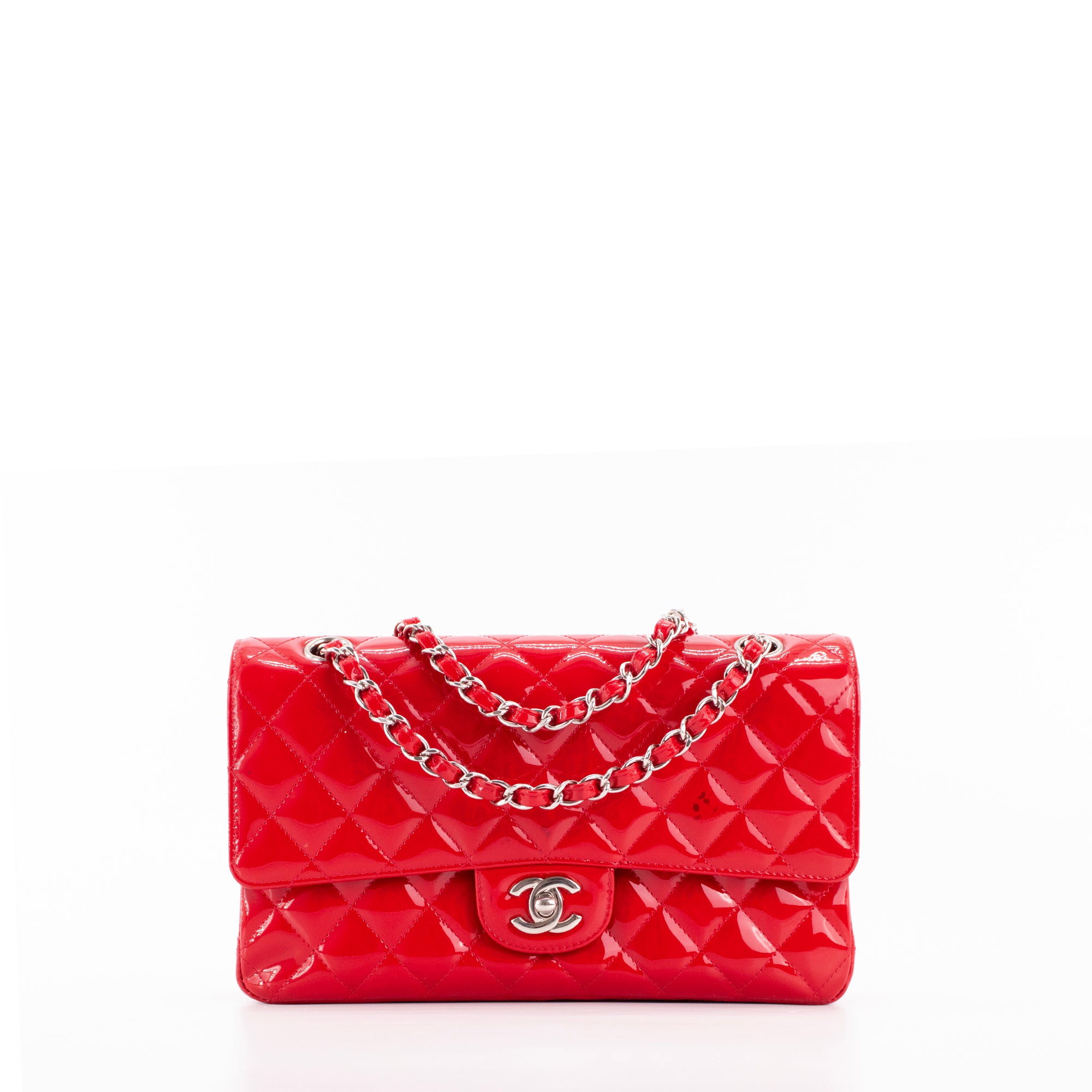 CHANEL - Sac à main Classique/Timeless 11.12 Chanel en cuir verni rouge