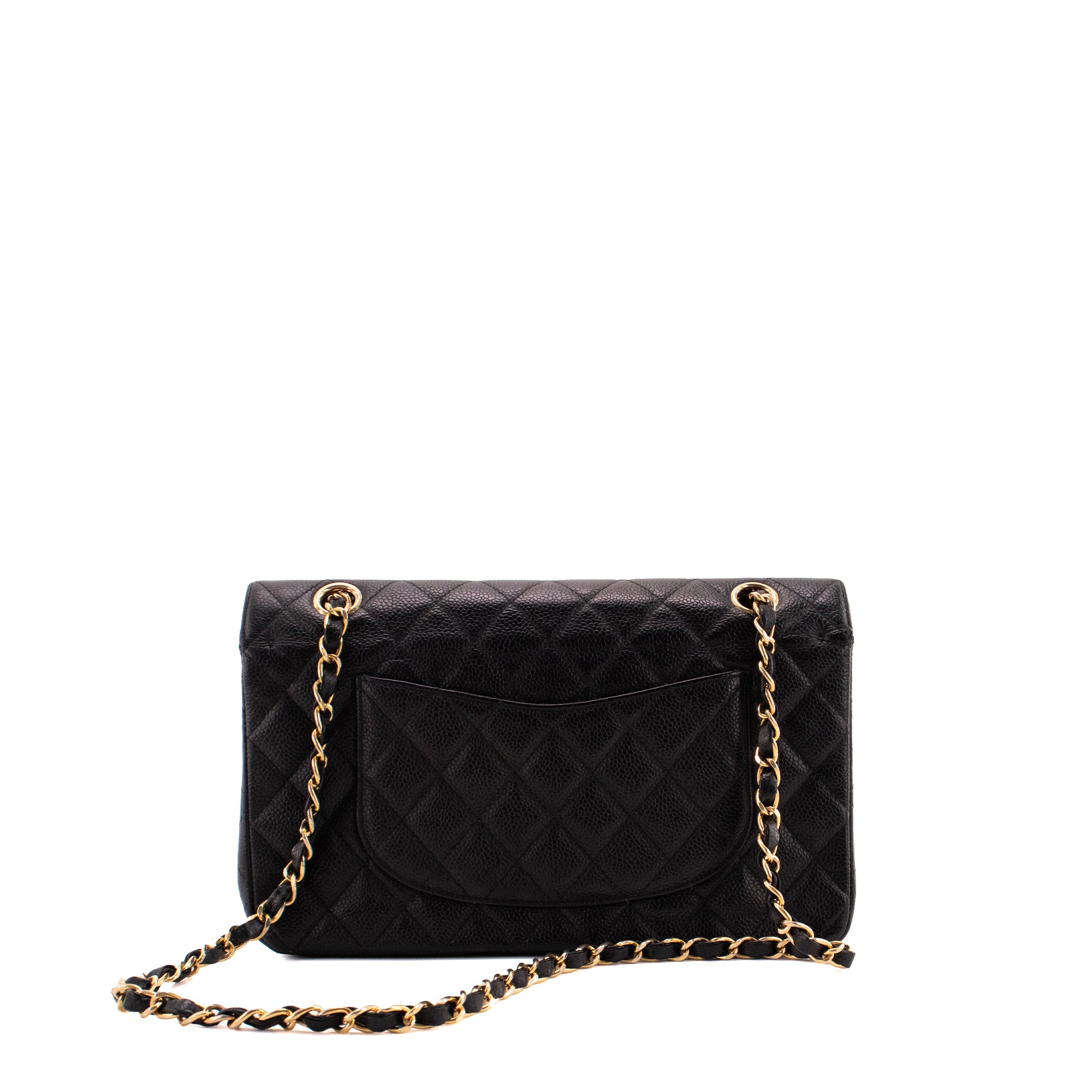CHANEL - Sac à main Classique/Timeless Chanel en cuir caviar noir vintage