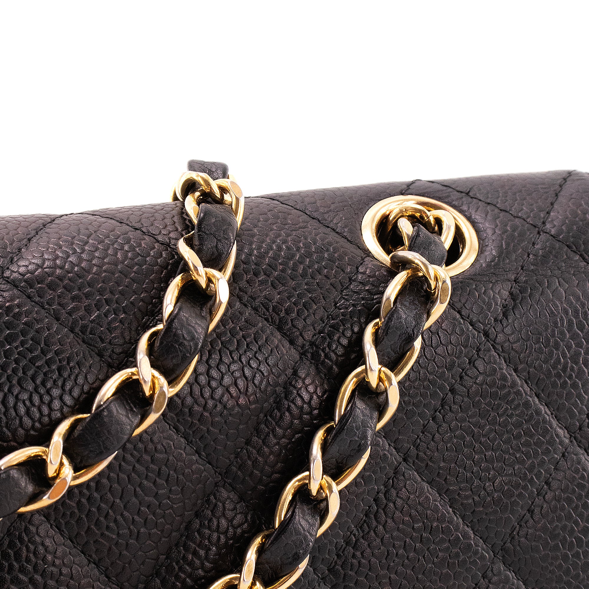 CHANEL - Sac à main Classique/Timeless Chanel en cuir caviar noir vintage