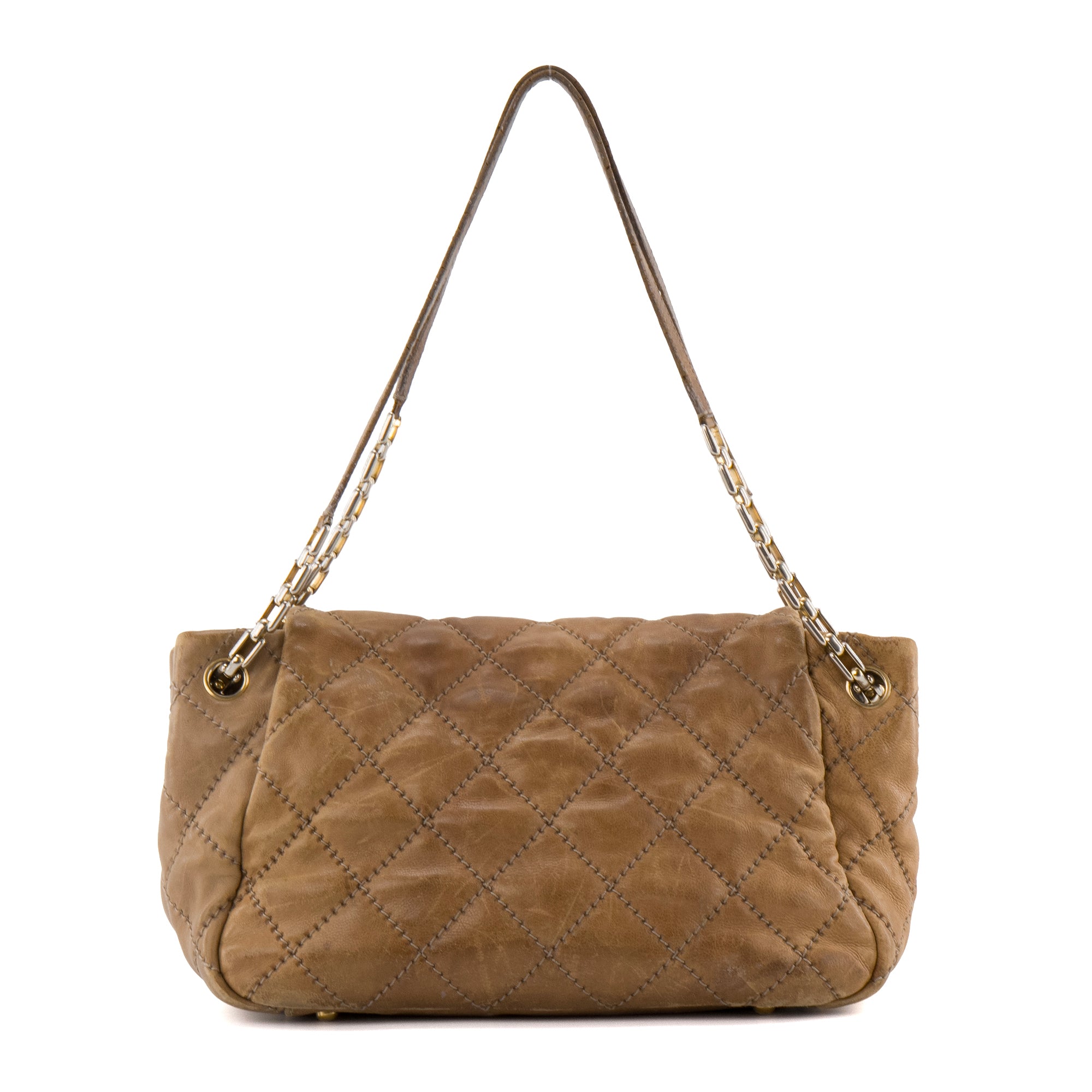 CHANEL - Sac à main Retro Accordéon Chanel en cuir grainé marron