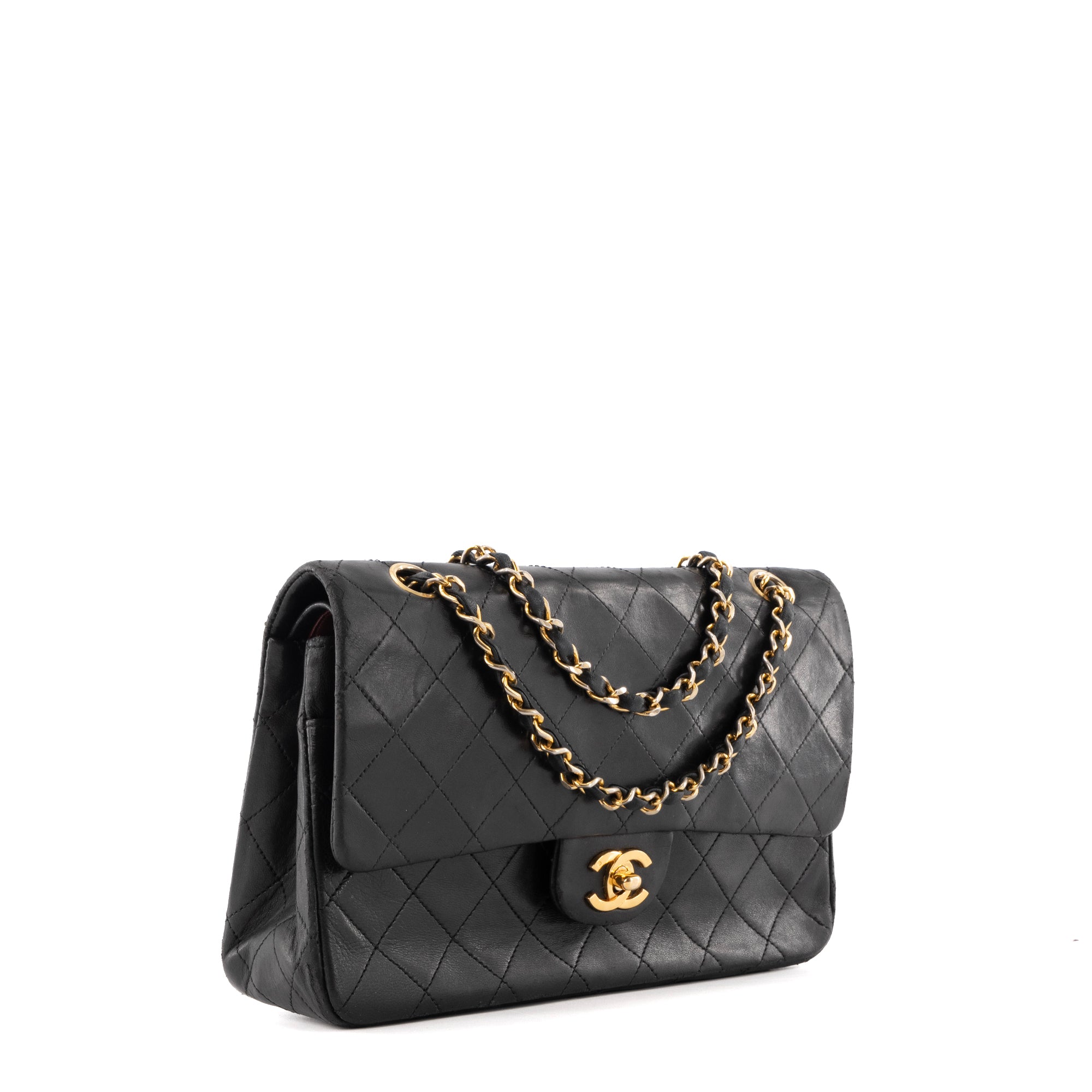 CHANEL - Sac à main Timeless/Classique 11.12 Chanel en cuir d'agneau noir vintage