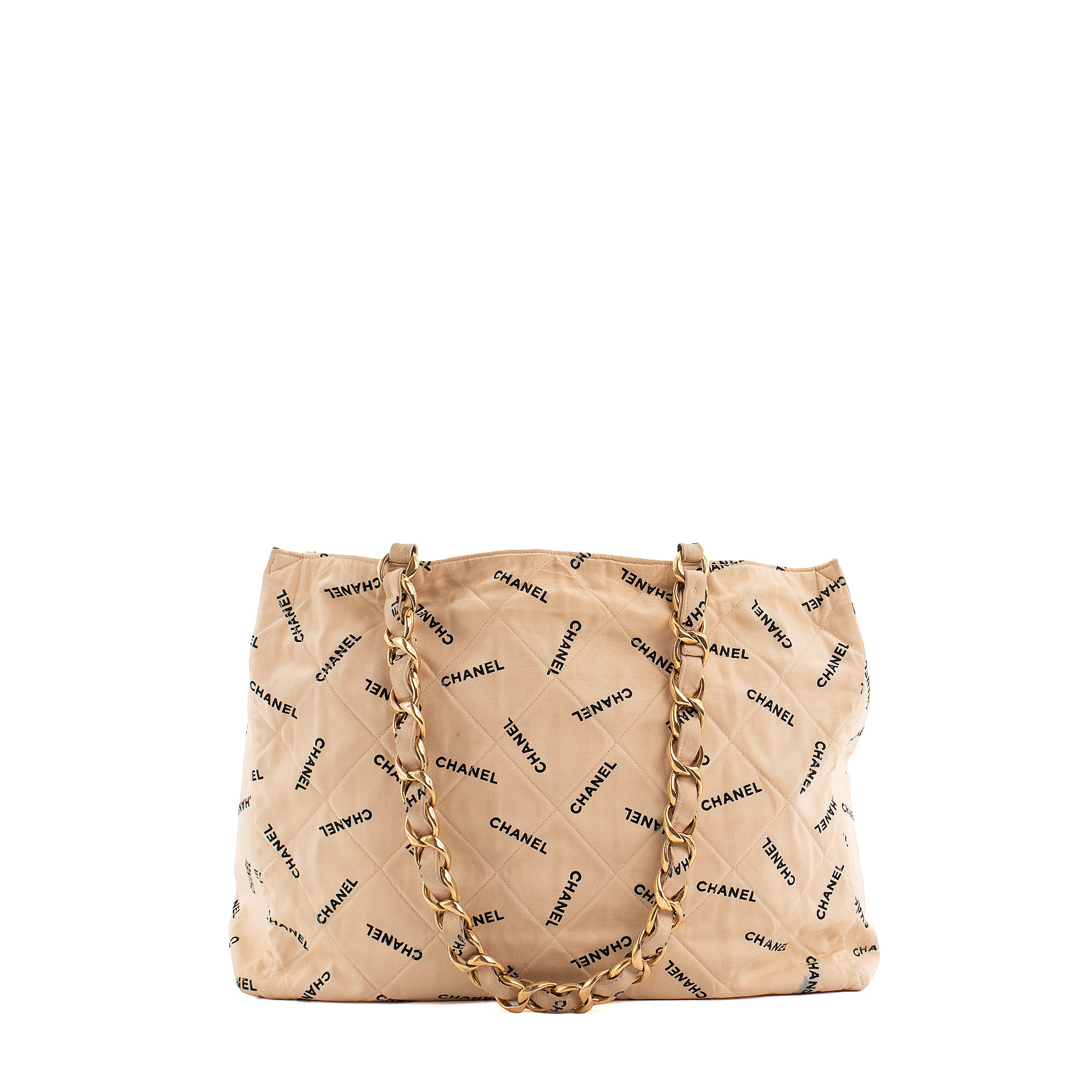 CHANEL - Sac cabas Chanel en toile beige