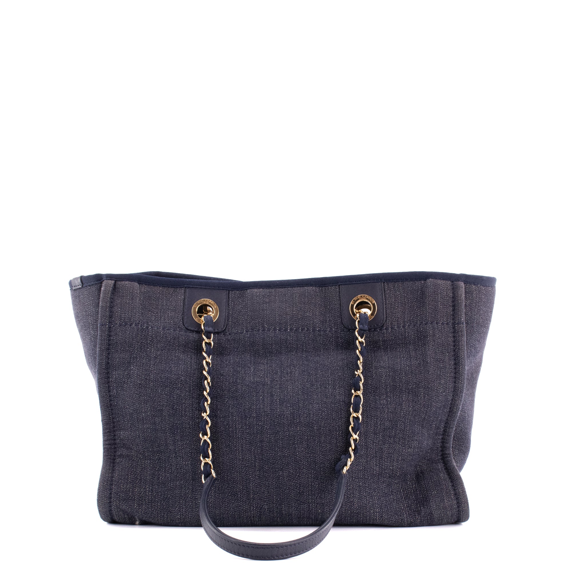 CHANEL - Sac cabas Deauville Chanel en toile bleu marine