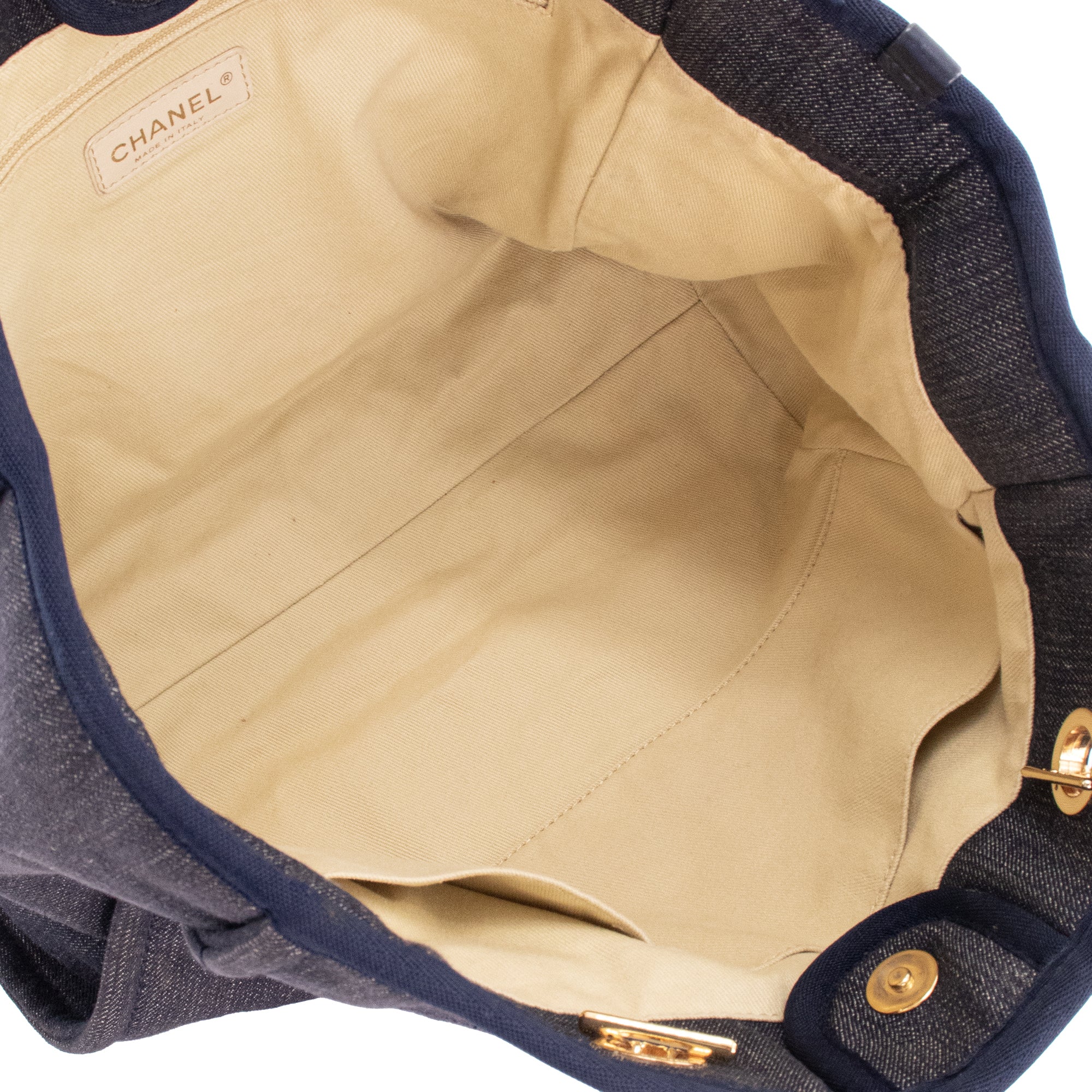 CHANEL - Sac cabas Deauville Chanel en toile bleu marine