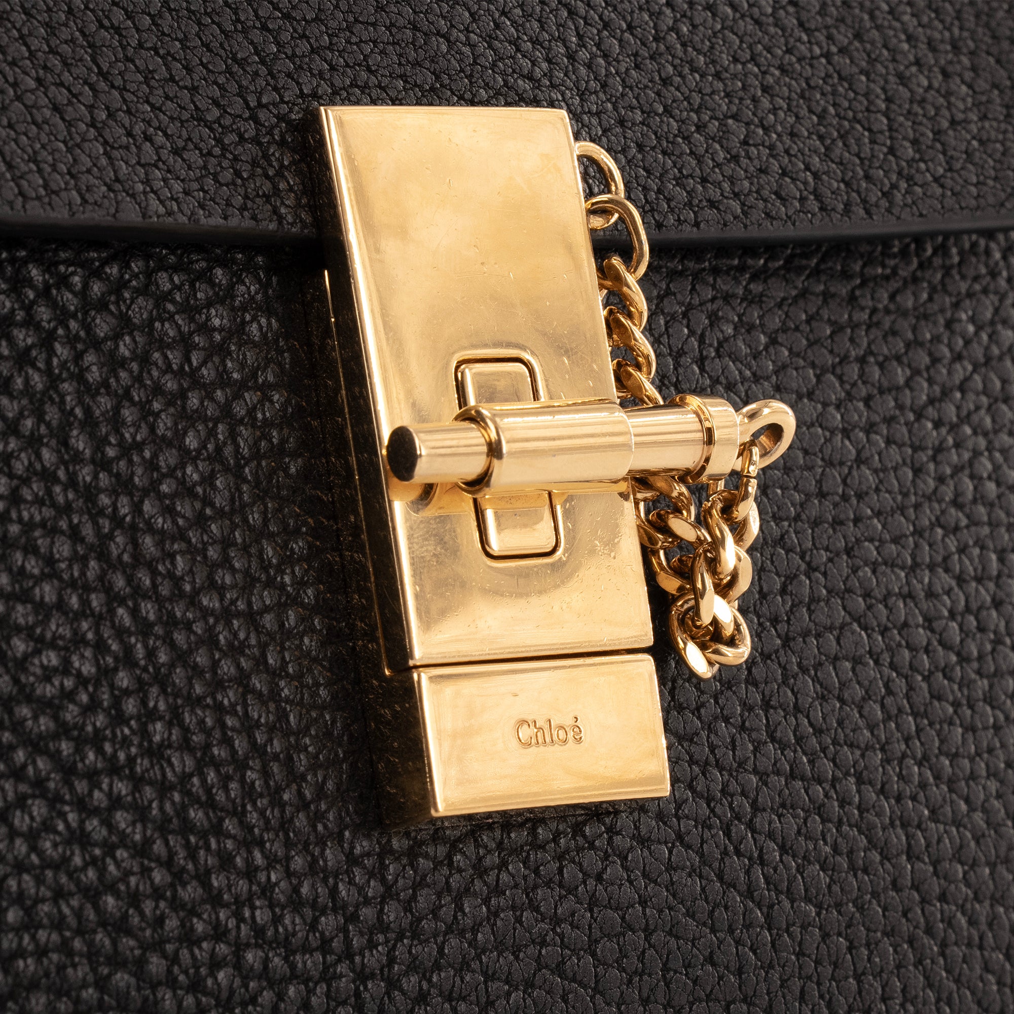 CHLOÉ - Sac à bandoulière Drew Chloé en cuir grainé noir