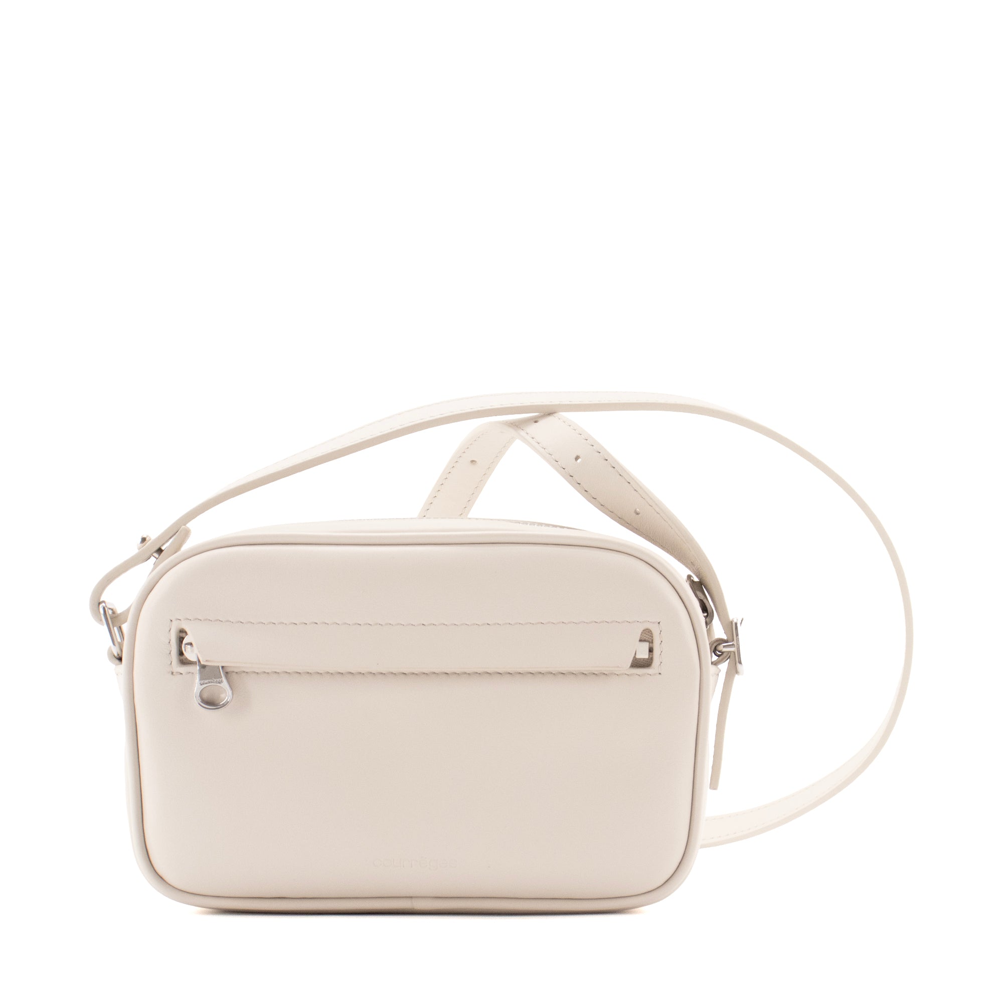 COURRÈGES - Sac à épaule Réédition Courrèges en cuir lisse beige