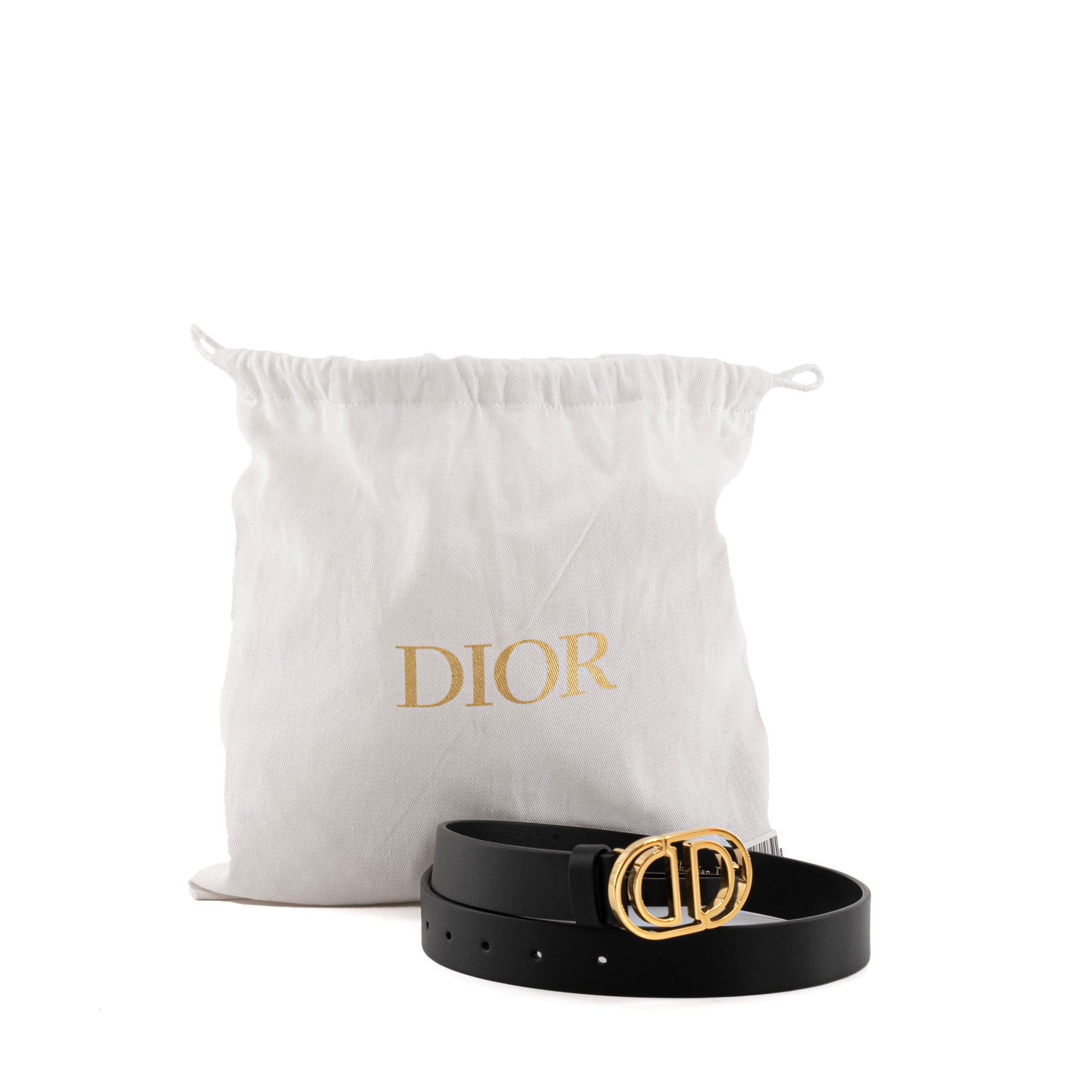 DIOR - Ceinture 30 Montaigne Dior en cuir noir (T65)