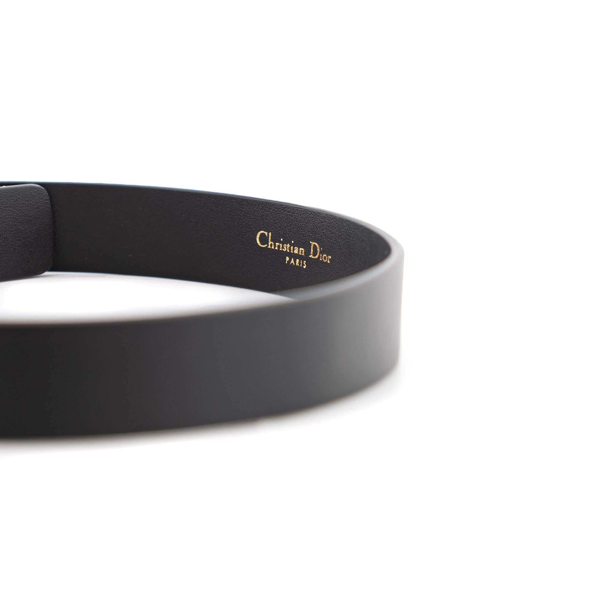 DIOR - Ceinture 30 Montaigne Dior en cuir noir (T65)