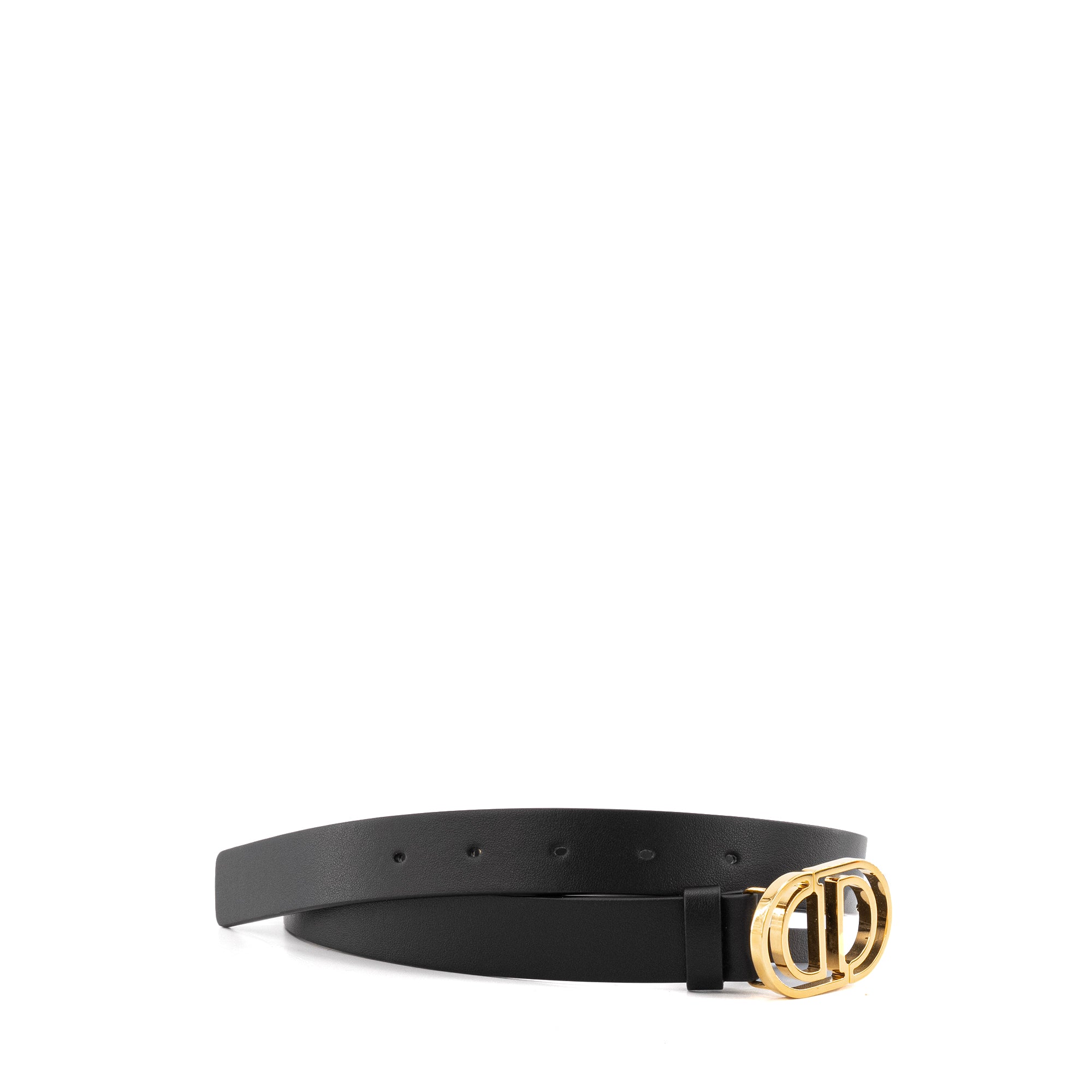 DIOR - Ceinture 30 Montaigne Dior en cuir noir (T65)
