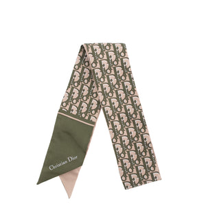 DIOR - Mitzah Dior en soie monogrammée Dior oblique kaki et beige