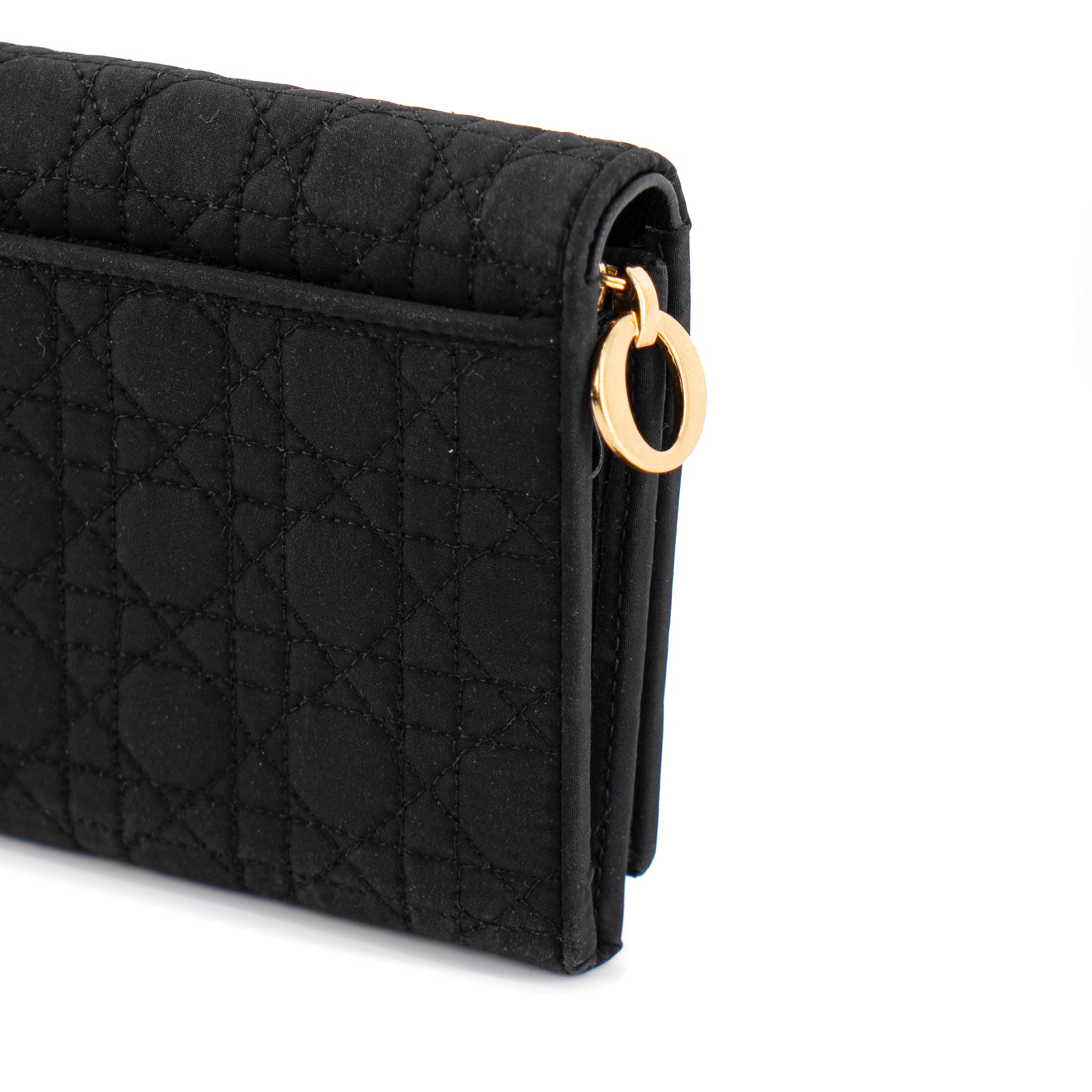 DIOR - Portefeuille Dior en toile cannage noir vintage