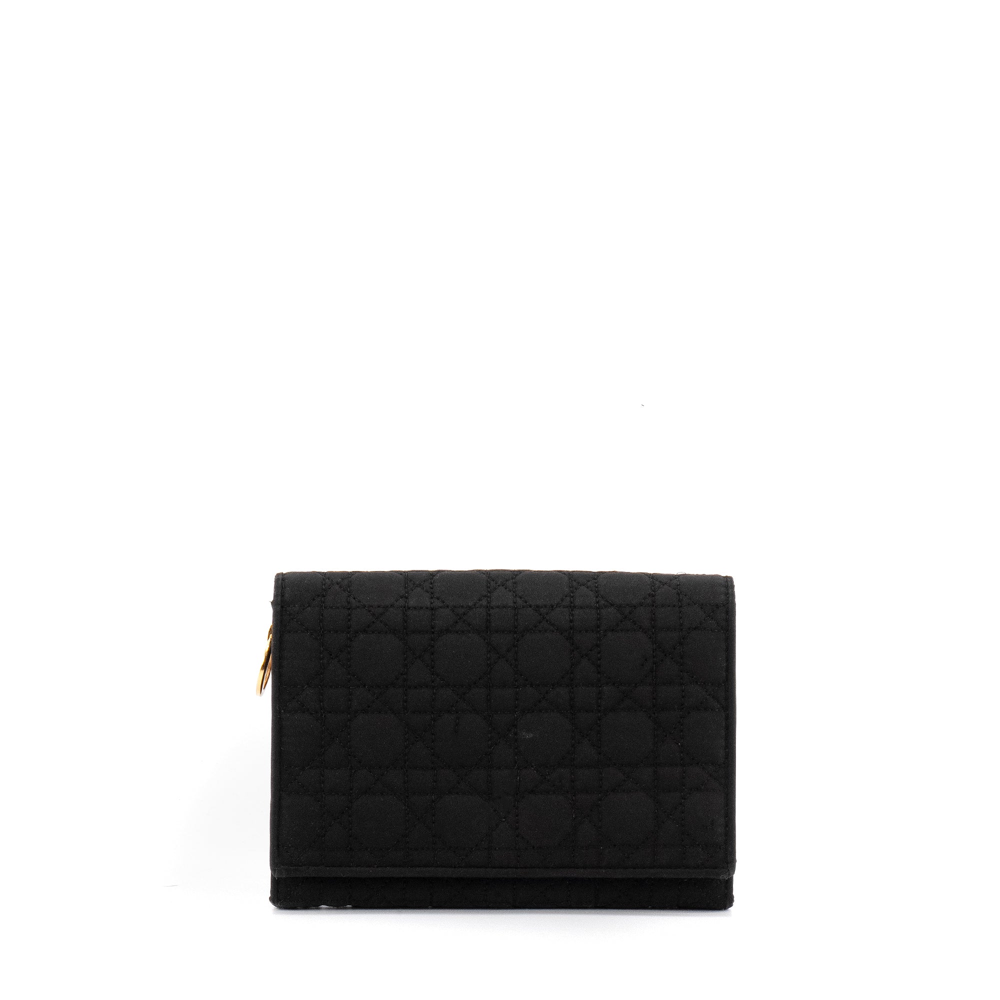 DIOR - Portefeuille Dior en toile cannage noir vintage