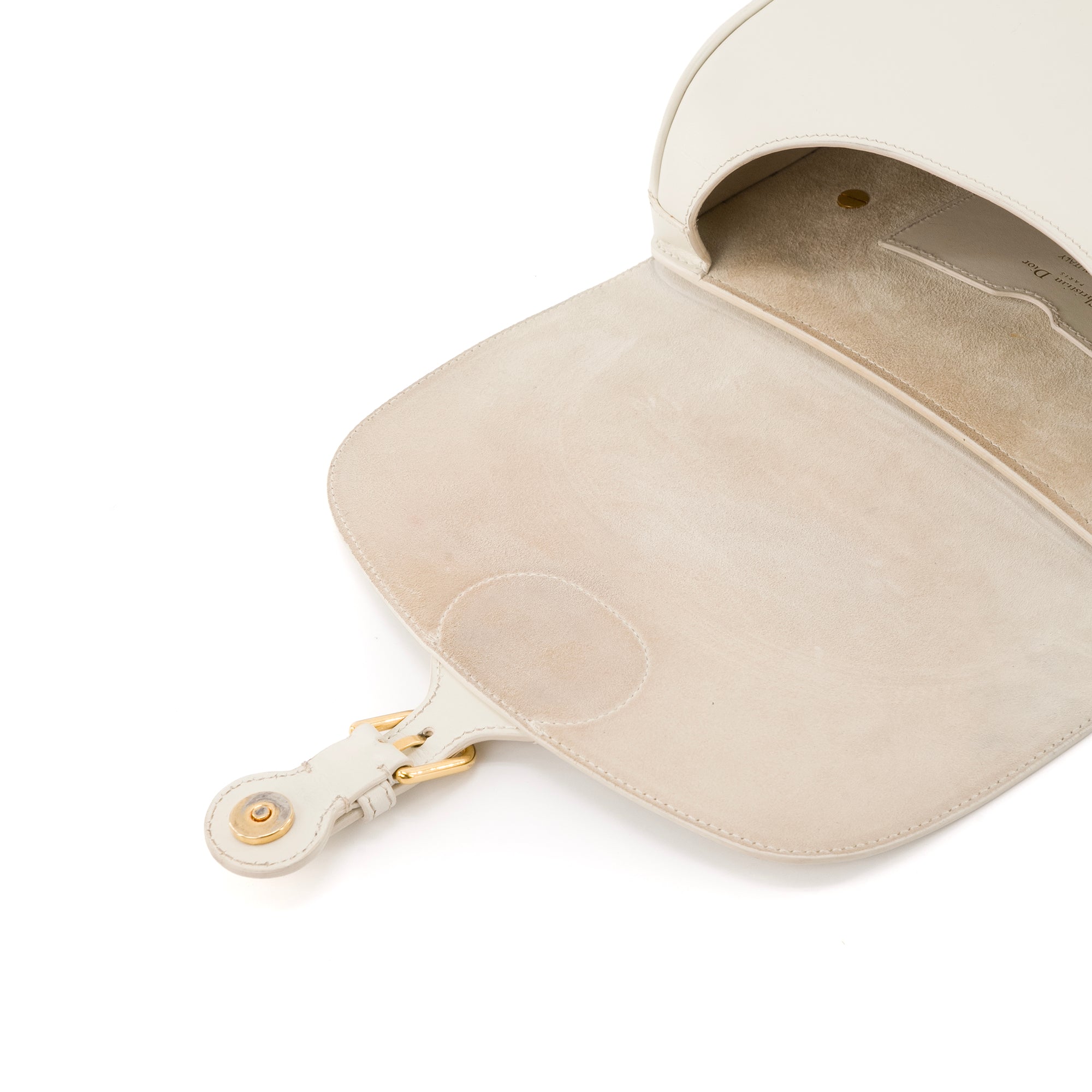 DIOR - Sac à bandoulière Bobby Dior en cuir lisse blanc