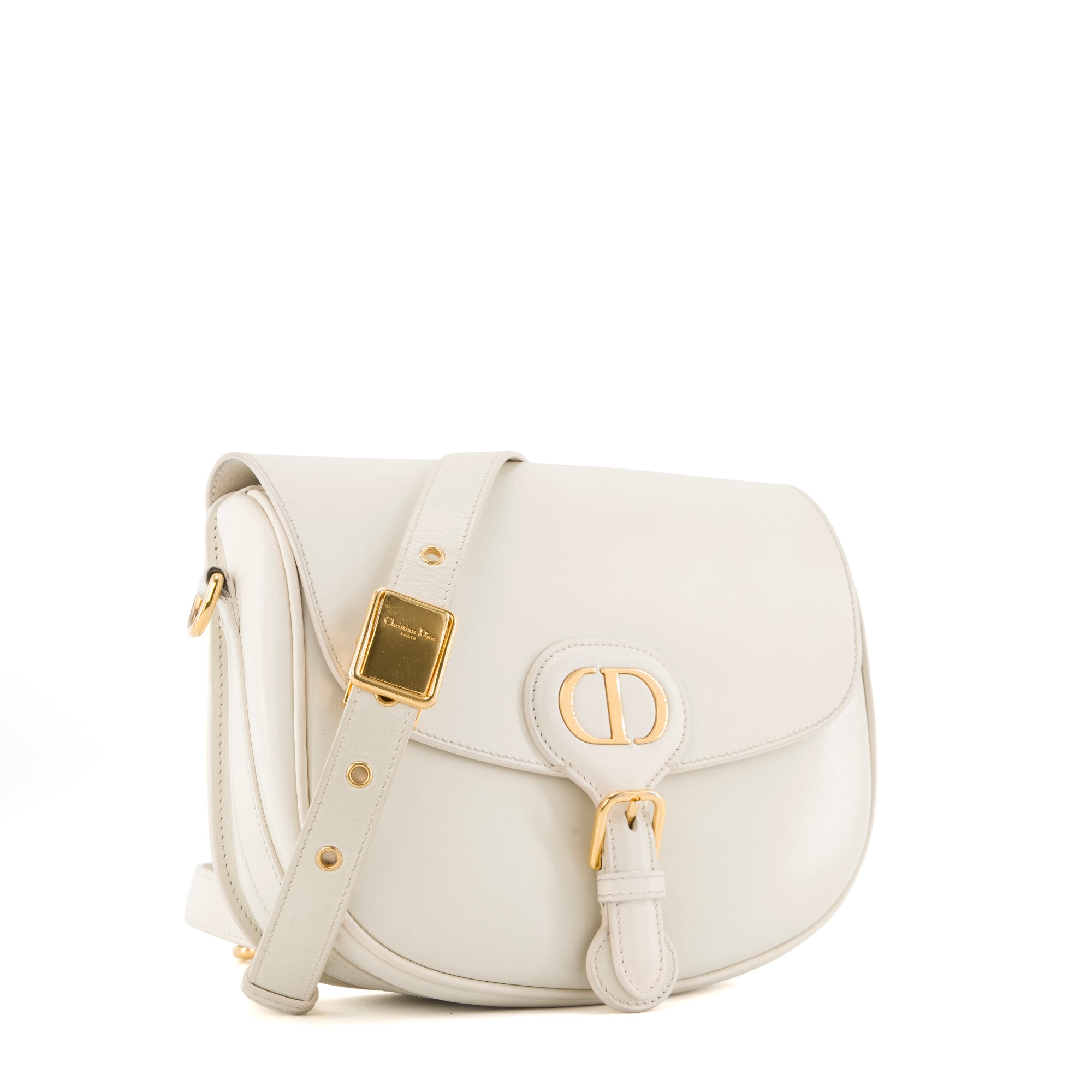 DIOR - Sac à bandoulière Bobby Dior en cuir lisse blanc