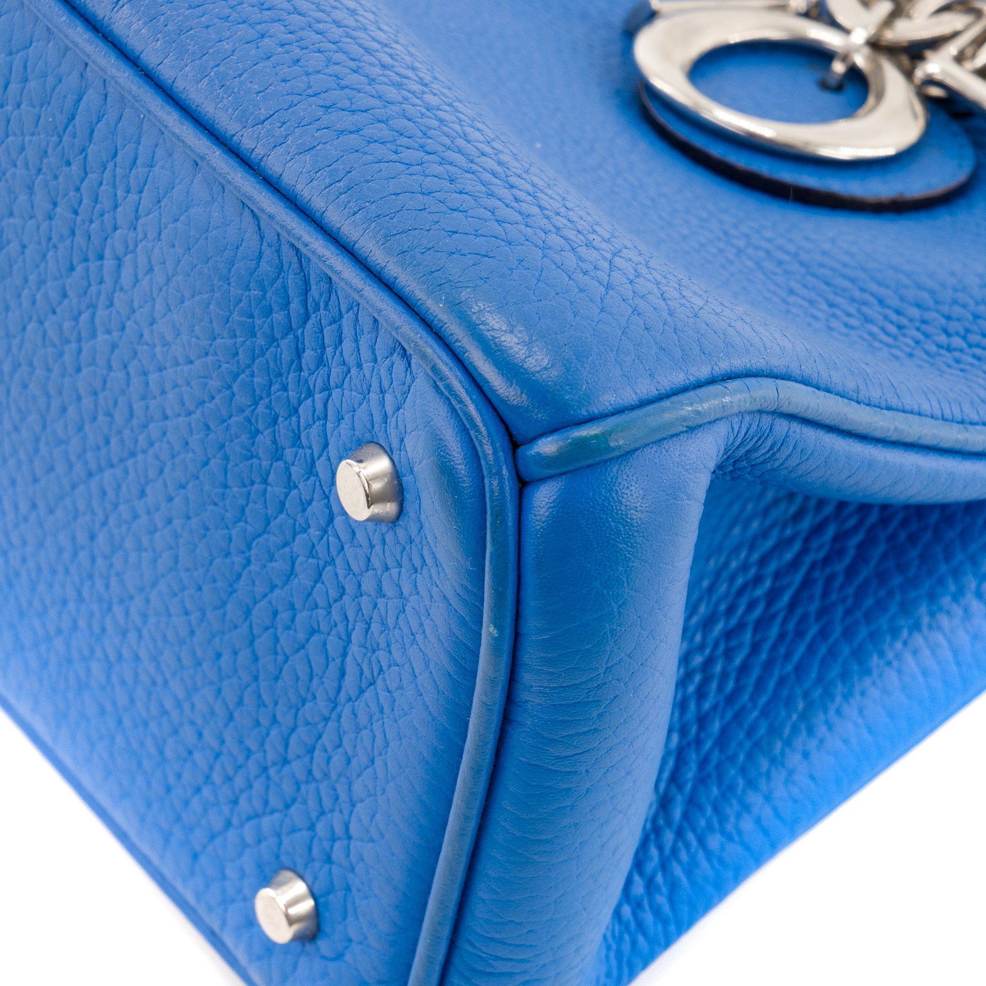 DIOR - Sac à bandoulière Diorissimo Dior en cuir grainé bleu