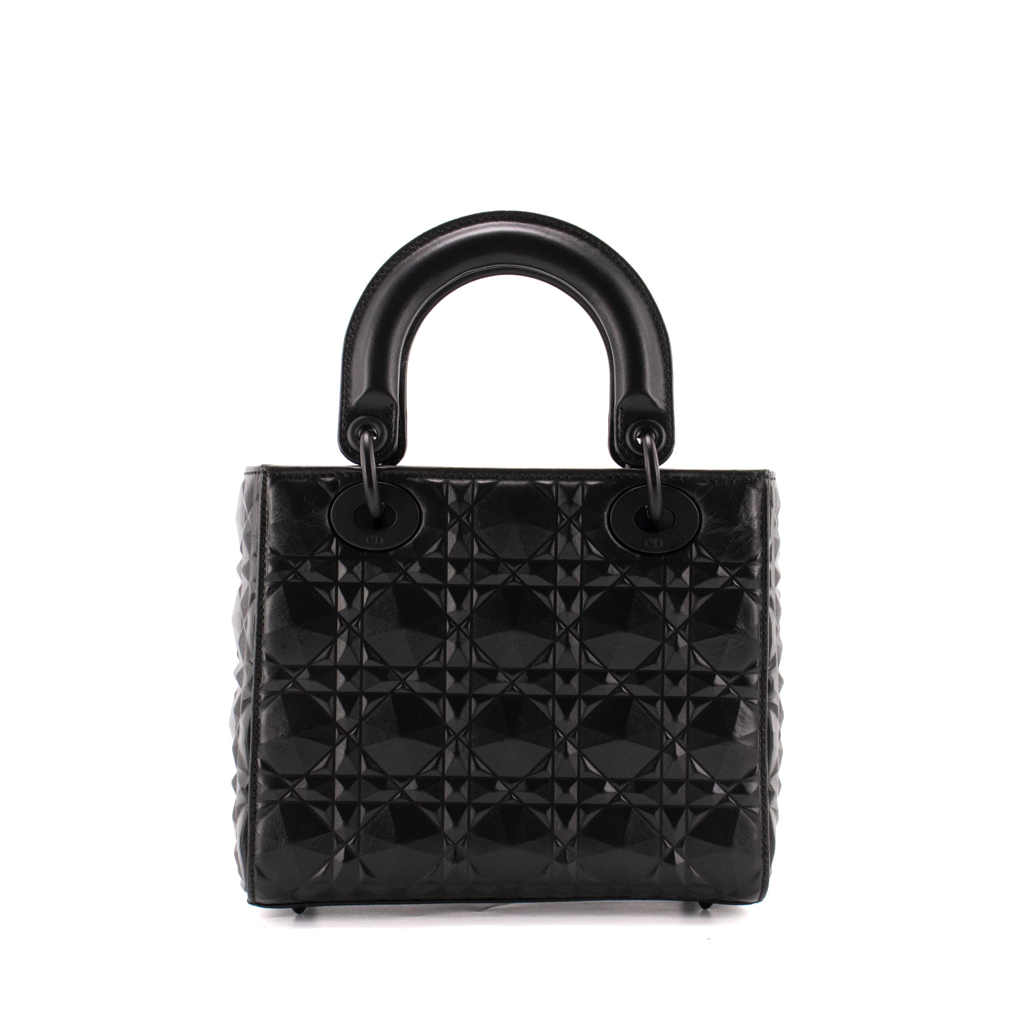 DIOR - Sac à main Lady Dior My ABCDior Small en cuir cannage diamant noir