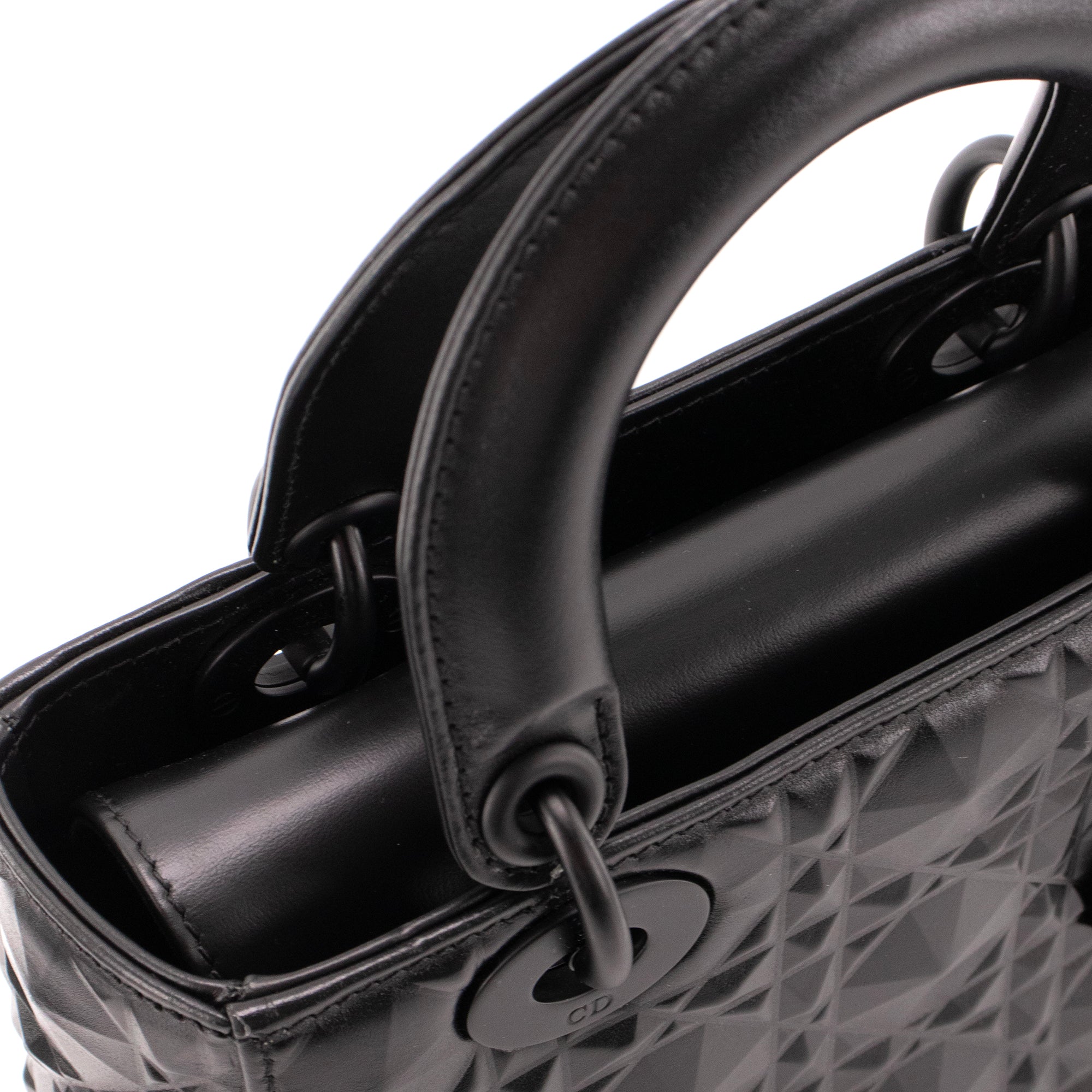 DIOR - Sac à main Lady Dior My ABCDior Small en cuir cannage diamant noir