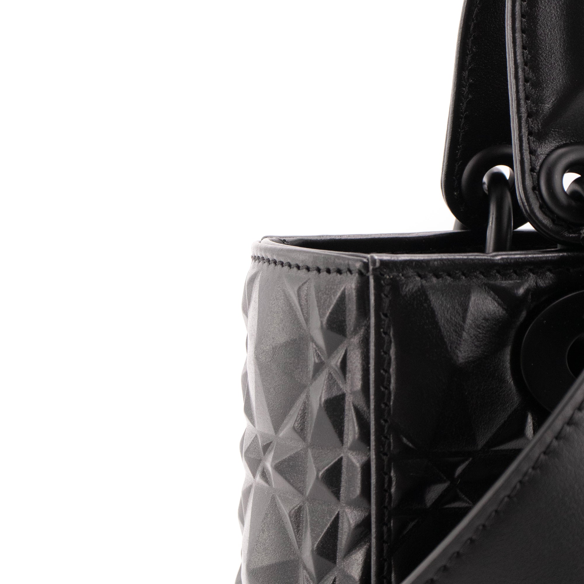 DIOR - Sac à main Lady Dior My ABCDior Small en cuir cannage diamant noir