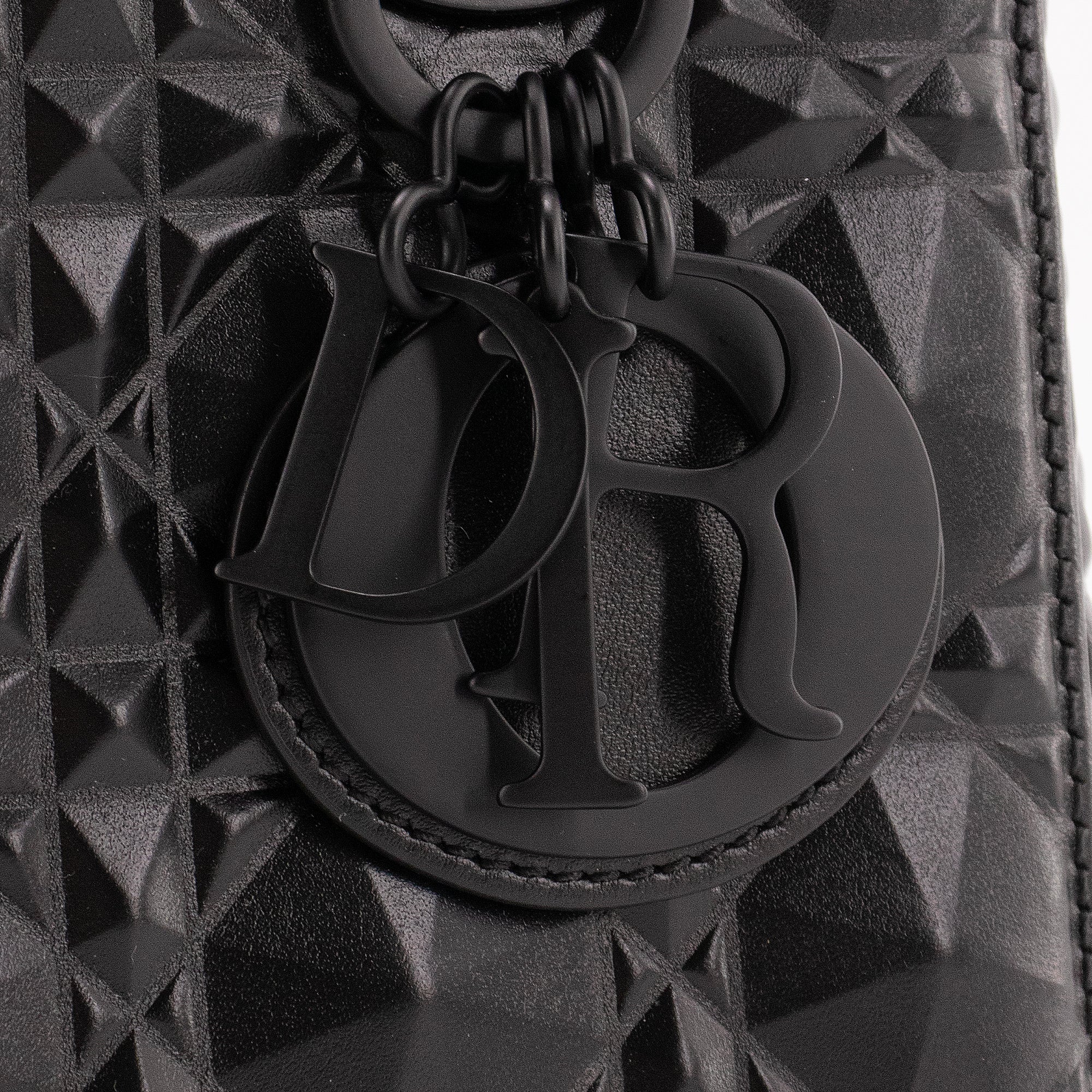 DIOR - Sac à main Lady Dior My ABCDior Small en cuir cannage diamant noir