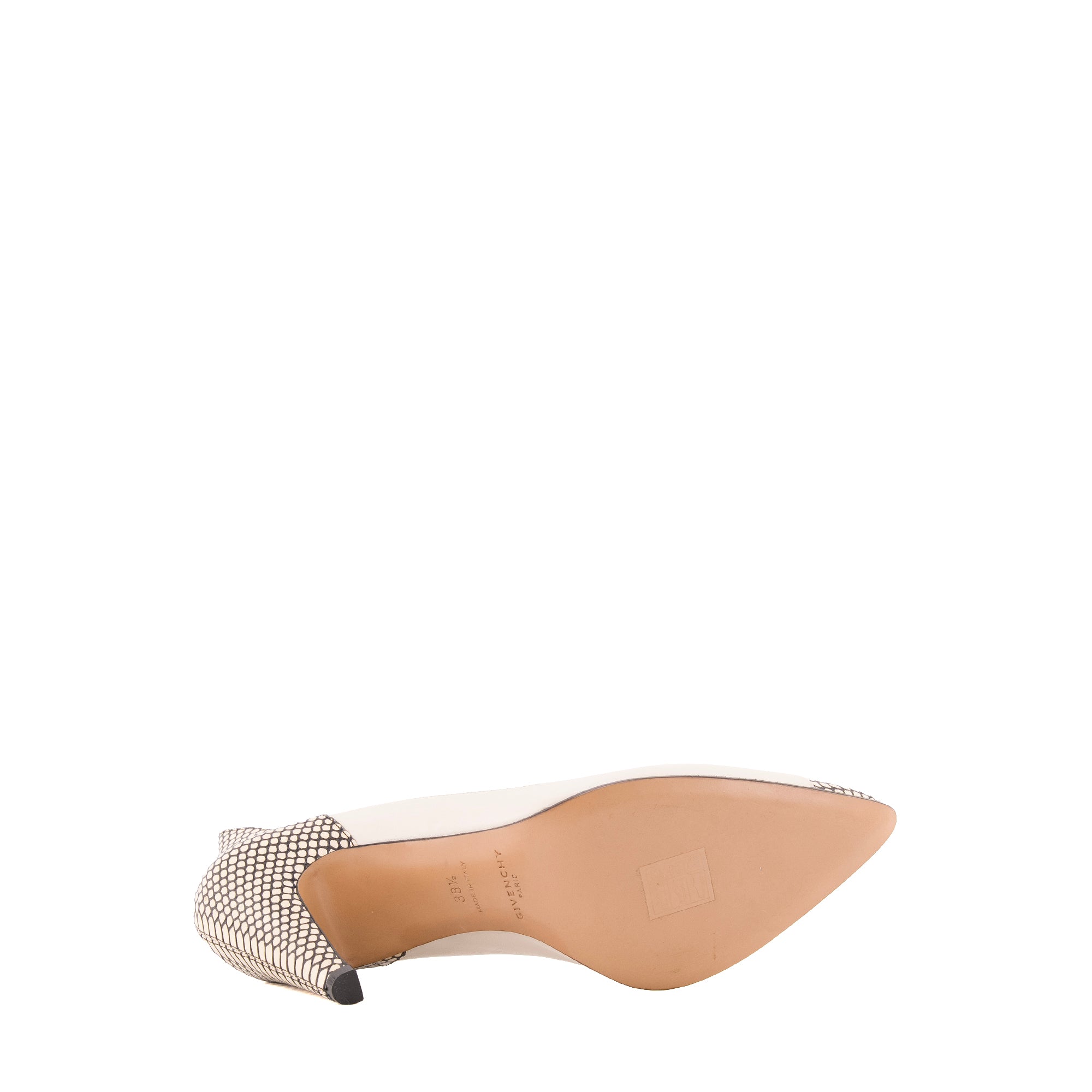 GIVENCHY - Escarpins Givenchy en cuir blanc effet python (T38.5)