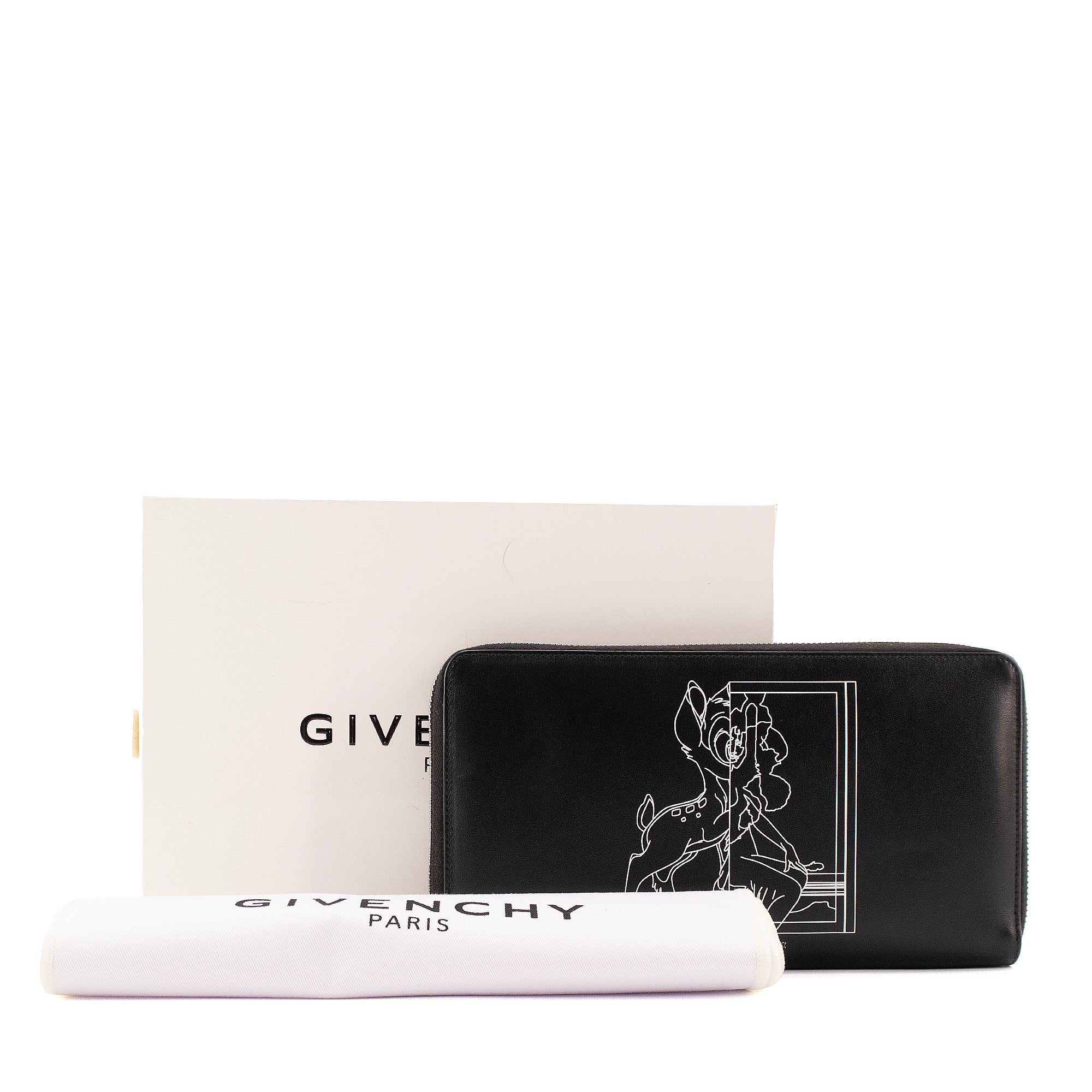 GIVENCHY - Portefeuille Bambi GM Givenchy en cuir lisse noir