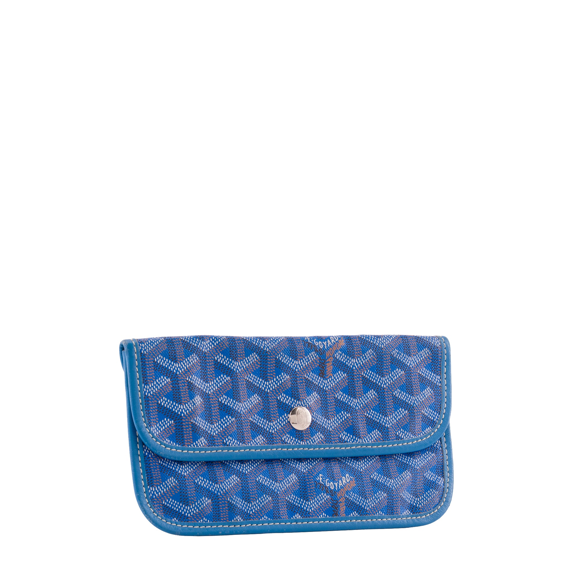 GOYARD - Pochette Saint Louis Goyard en toile enduite goyardine bleu