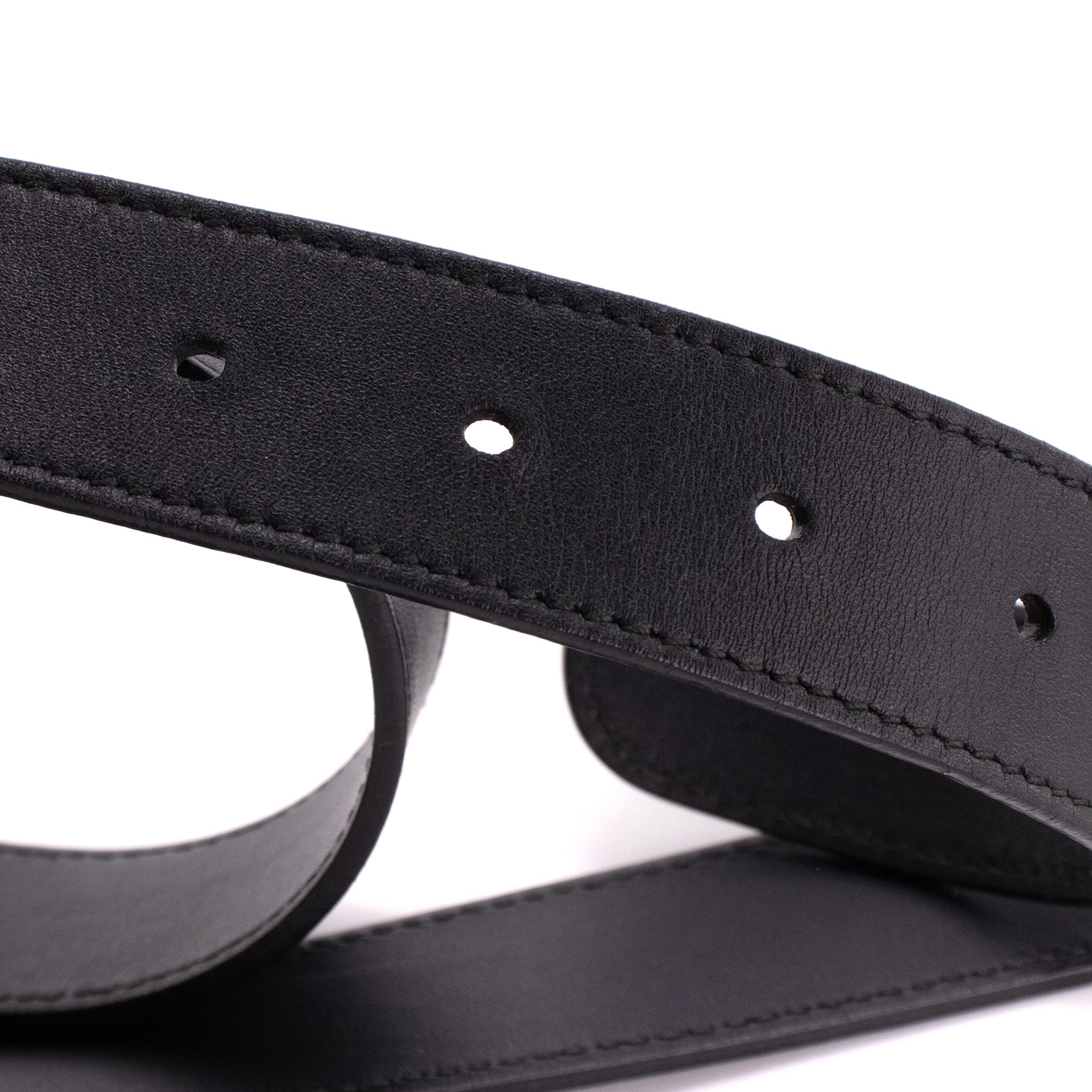 GUCCI - Ceinture GG Marmont Gucci en cuir noir (T80)