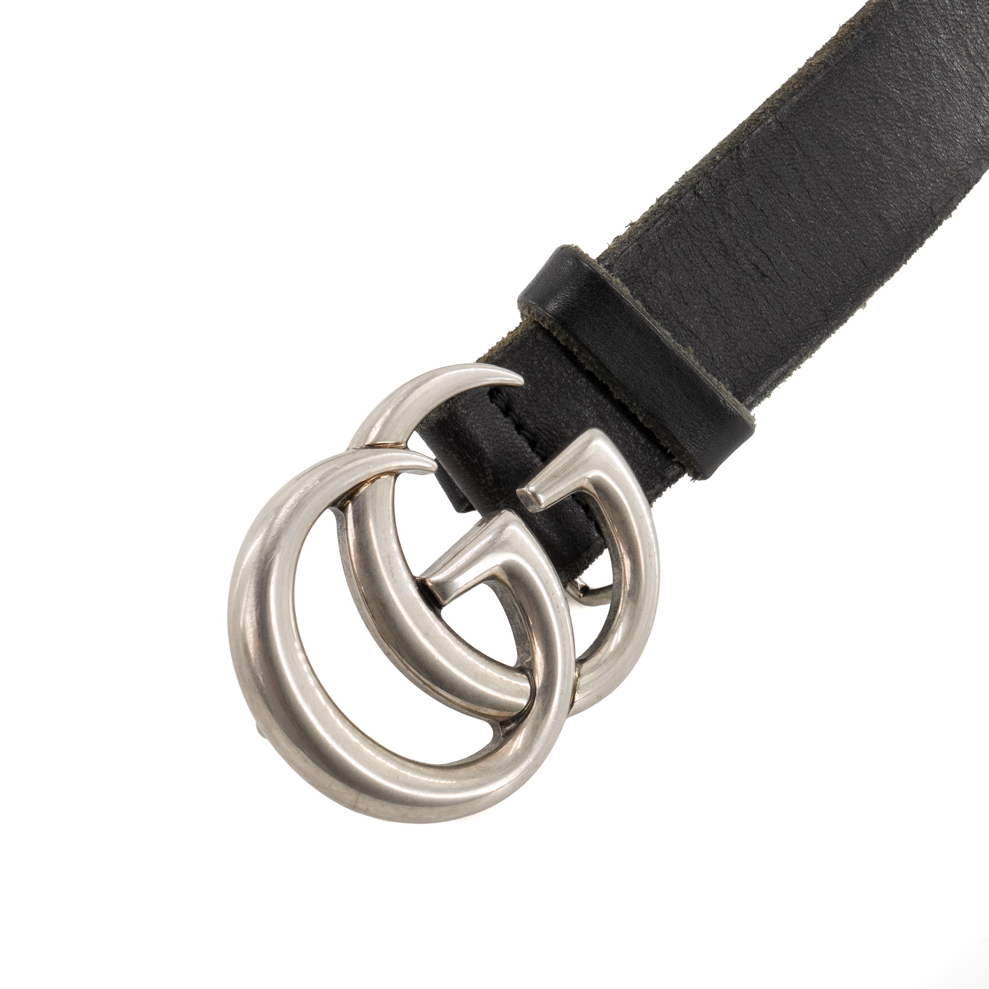 GUCCI - Ceinture GG Marmont Gucci en cuir noir (T95)