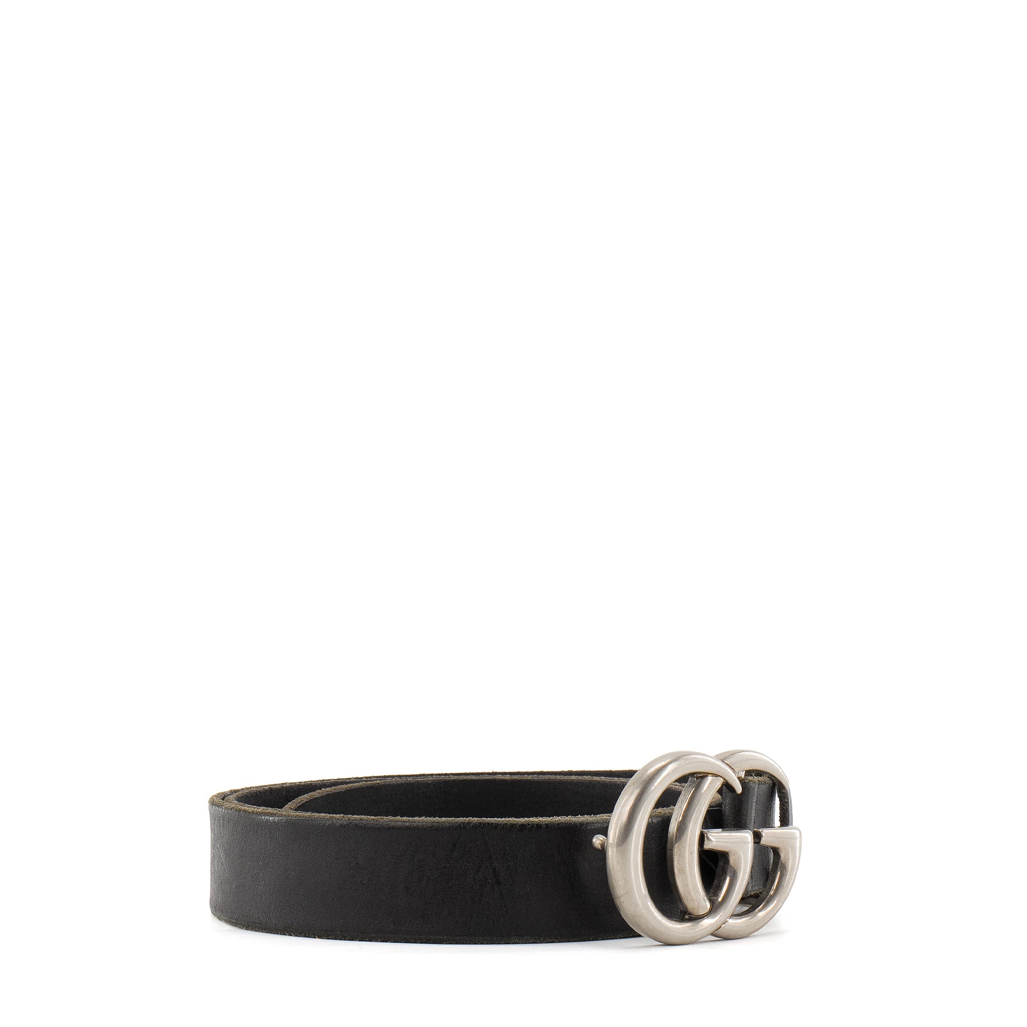 GUCCI - Ceinture GG Marmont Gucci en cuir noir (T95)