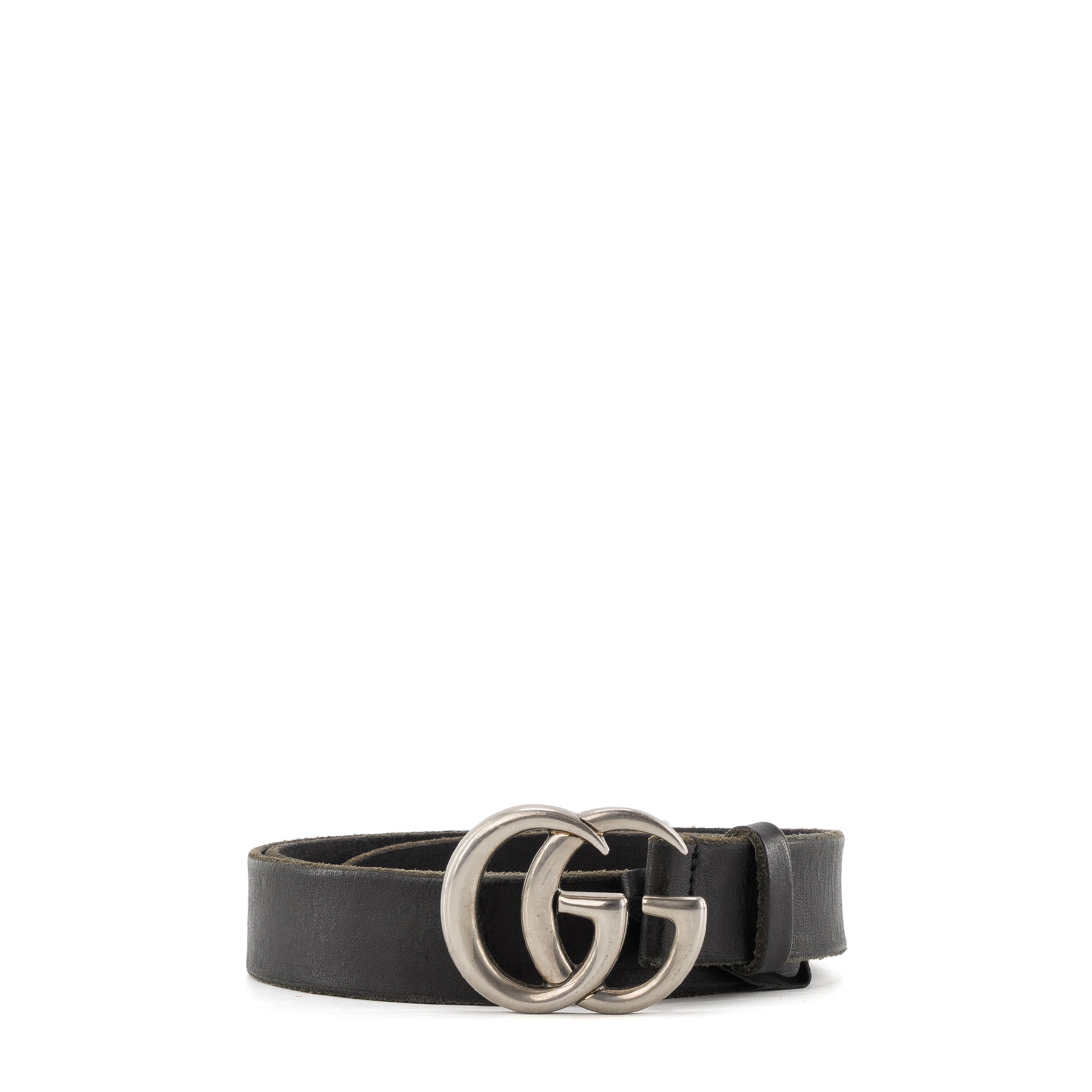 GUCCI - Ceinture GG Marmont Gucci en cuir noir (T95)