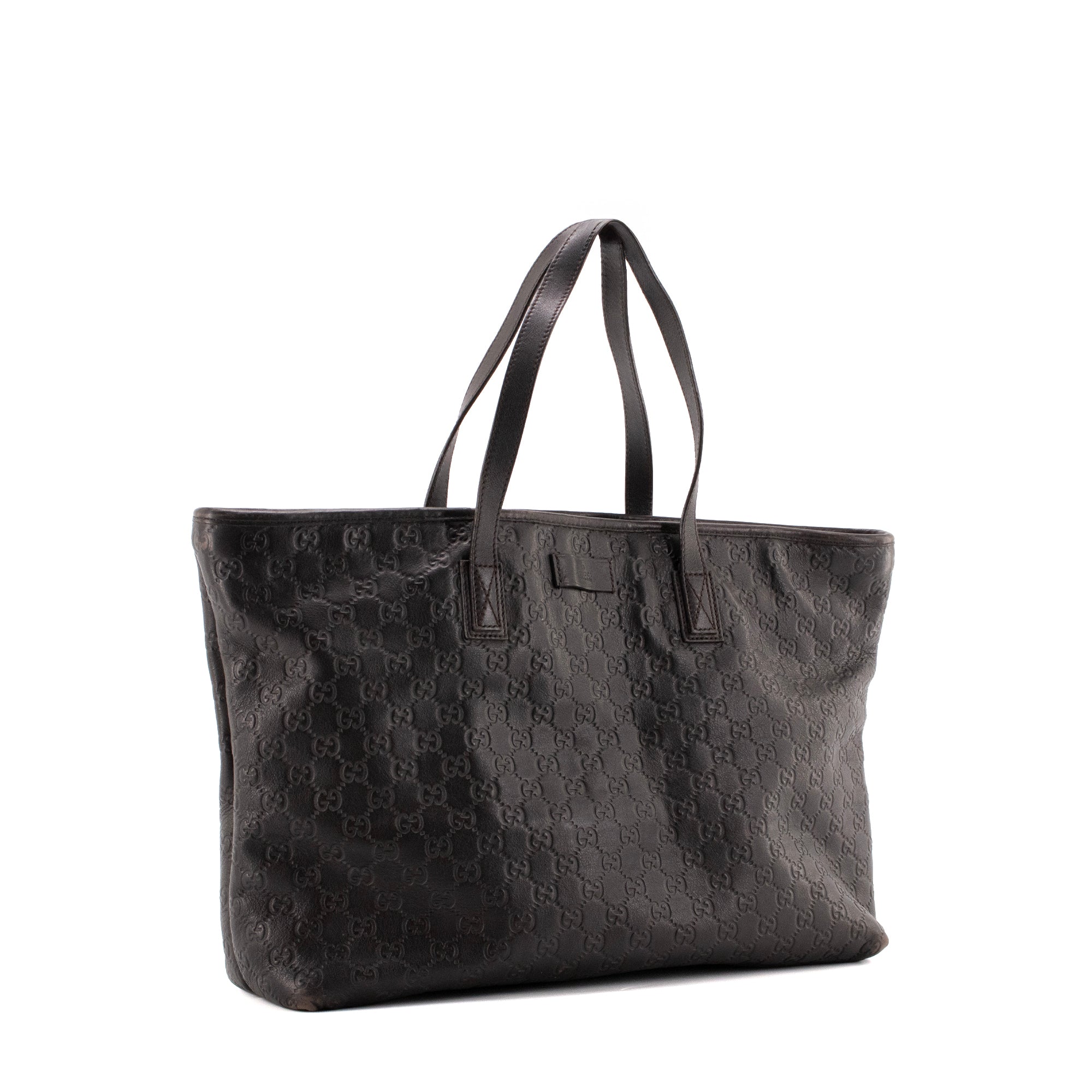 GUCCI - Sac cabas Guccissima Gucci en cuir embossé noir