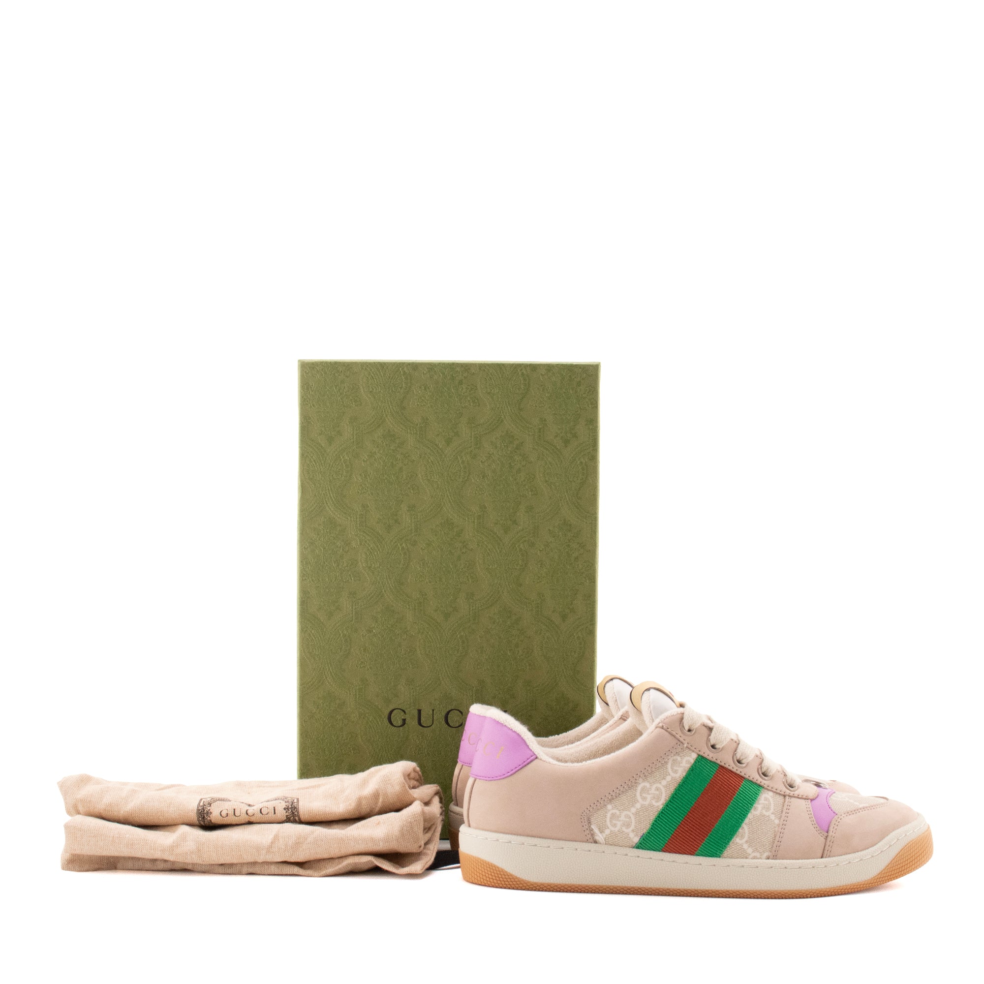 GUCCI - Sneakers Screener Gucci en toile enduite monogrammée et cuir (T37,5)