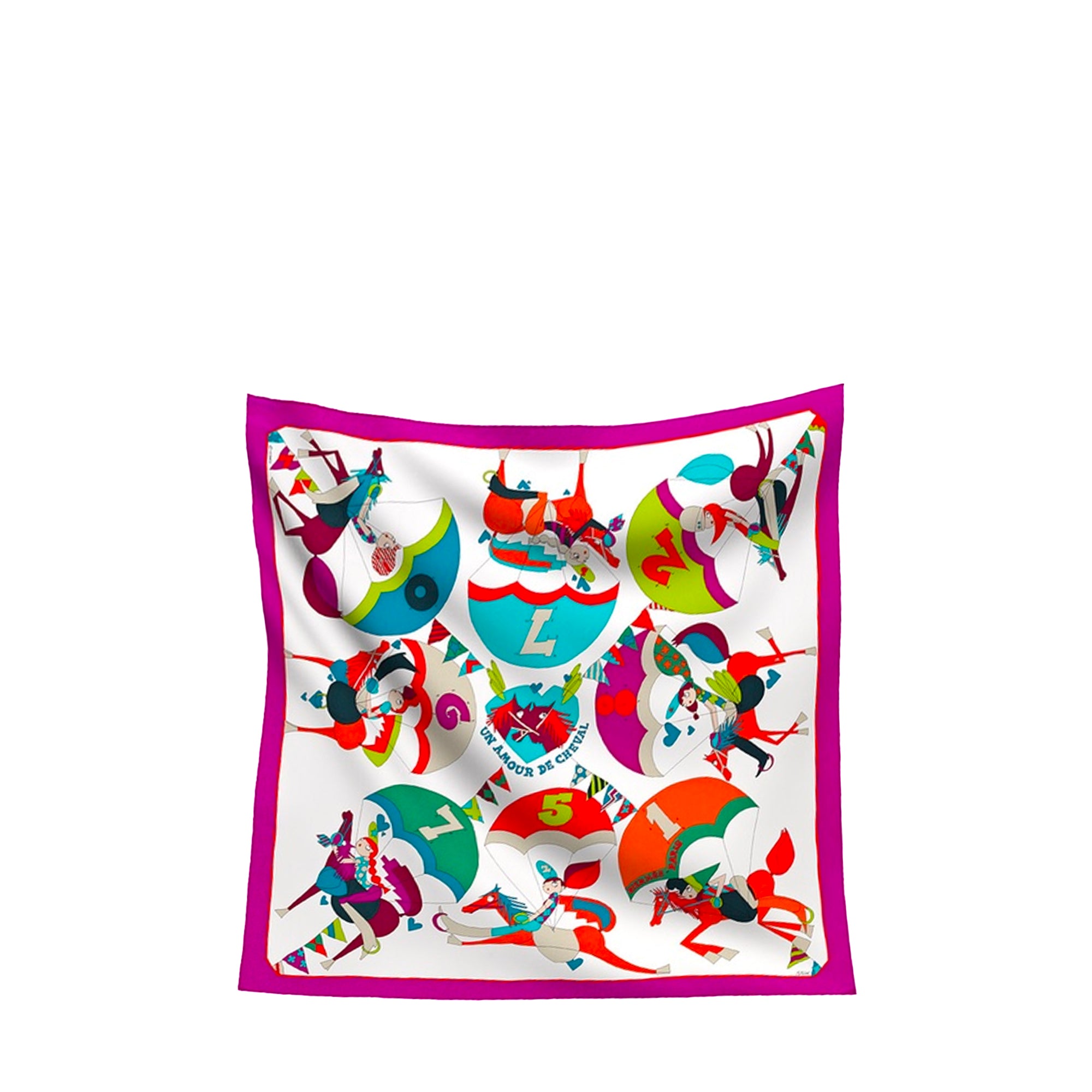 HERMÈS - Carré 70 Un Amour De Cheval Hermès en soie multicolore