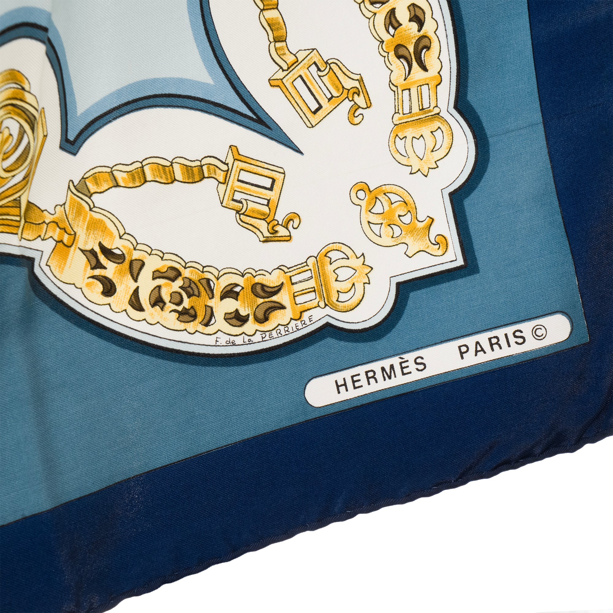 HERMÈS - Carré 90 Les Éperons Hermès en soie multicolore