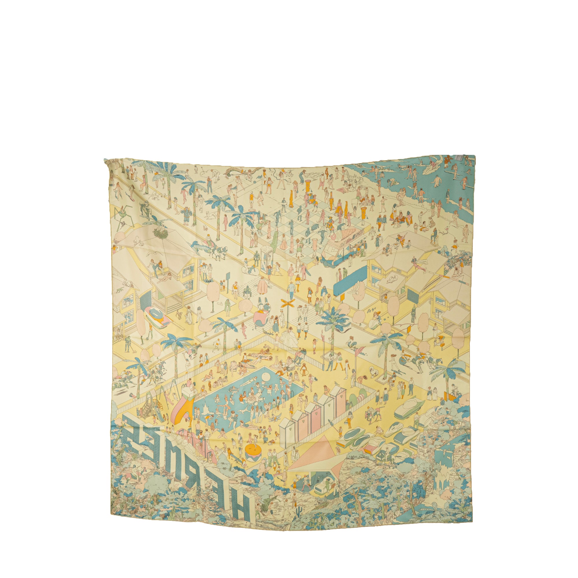 HERMÈS - Used Multicolor Silk Scarf 90 On The Beach Hermès – ORMAIN