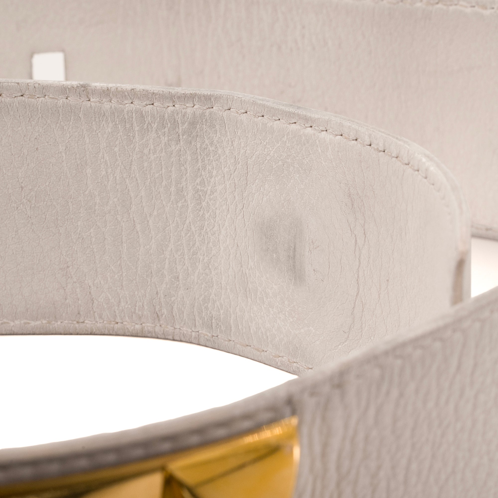 HERMÈS - Ceinture Collier de Chien Hermès en cuir blanc (T75)