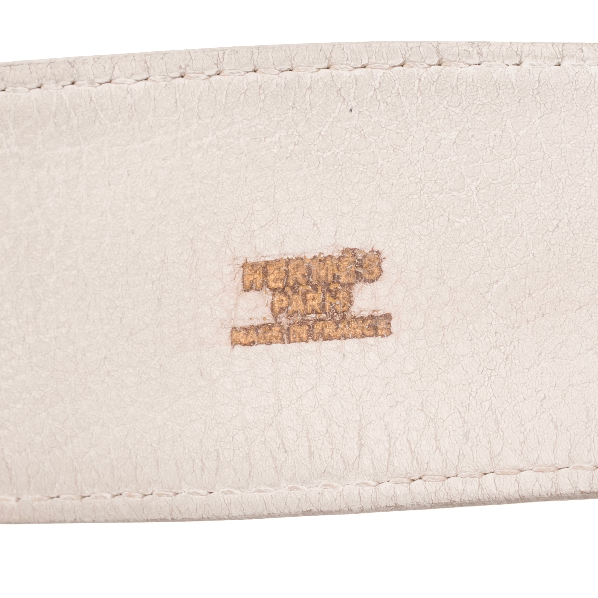 HERMÈS - Ceinture Collier de Chien Hermès en cuir blanc (T75)