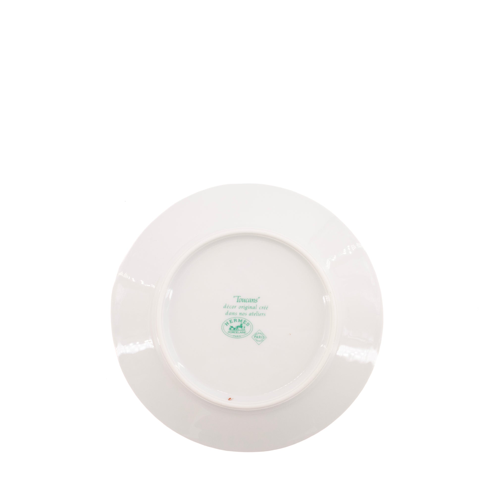 HERMÈS - Lot de six assiettes à pain Toucans Hermès en porcelaine multicolore