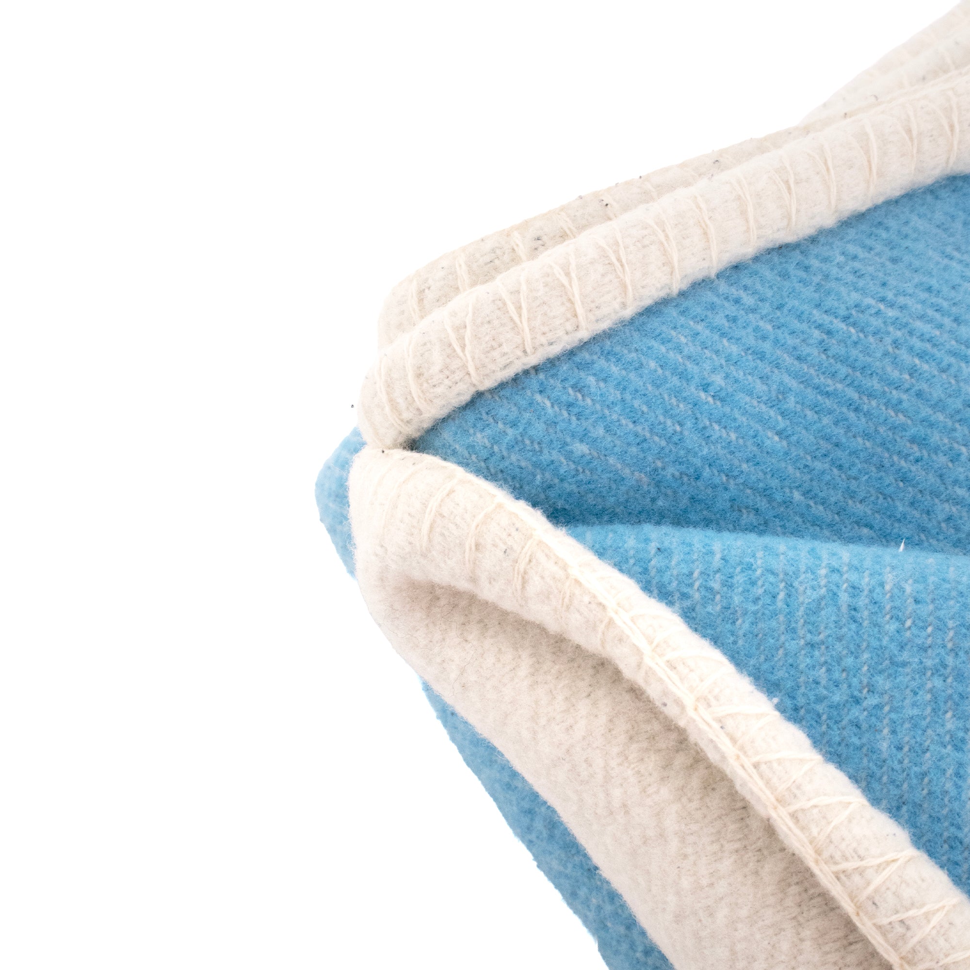 HERMÈS - Hermès Avalon Baby Blanket in White and Blue Wool