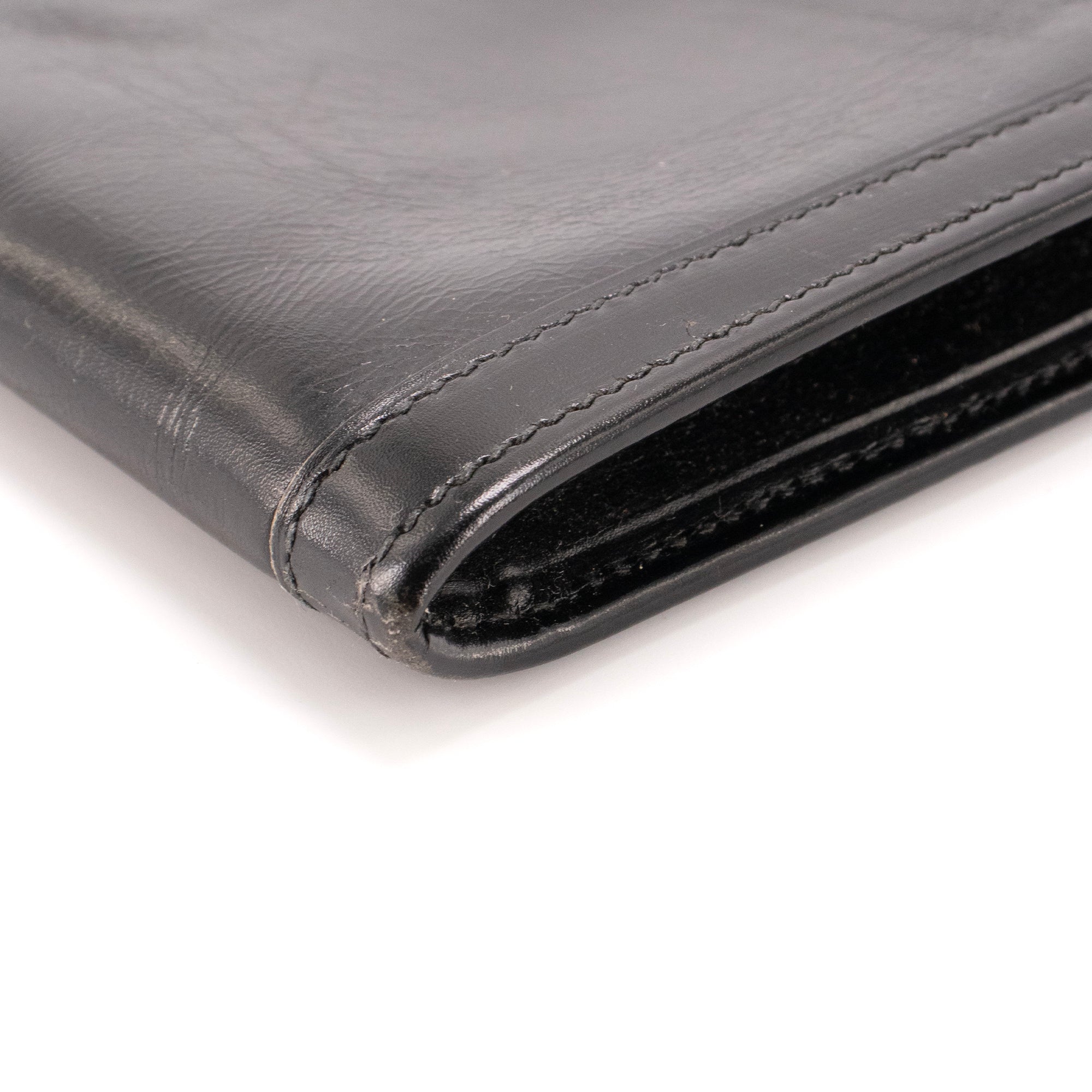 HERMÈS - Pochette Jige Hermès en cuir box noir
