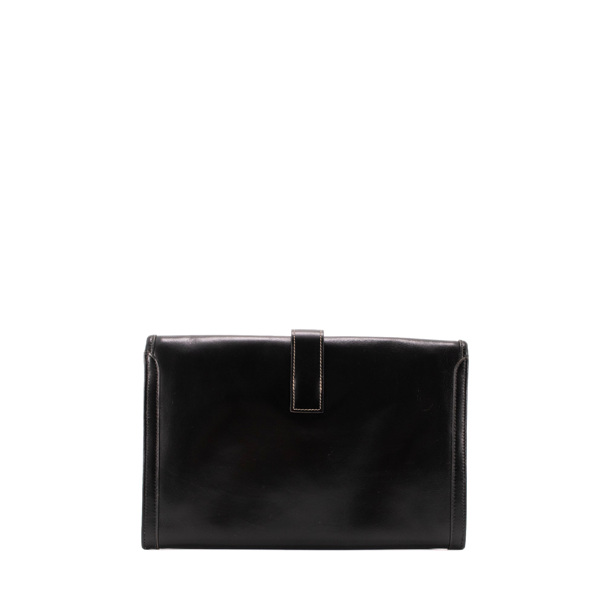 HERMÈS - Pochette Jige Hermès en cuir box noir