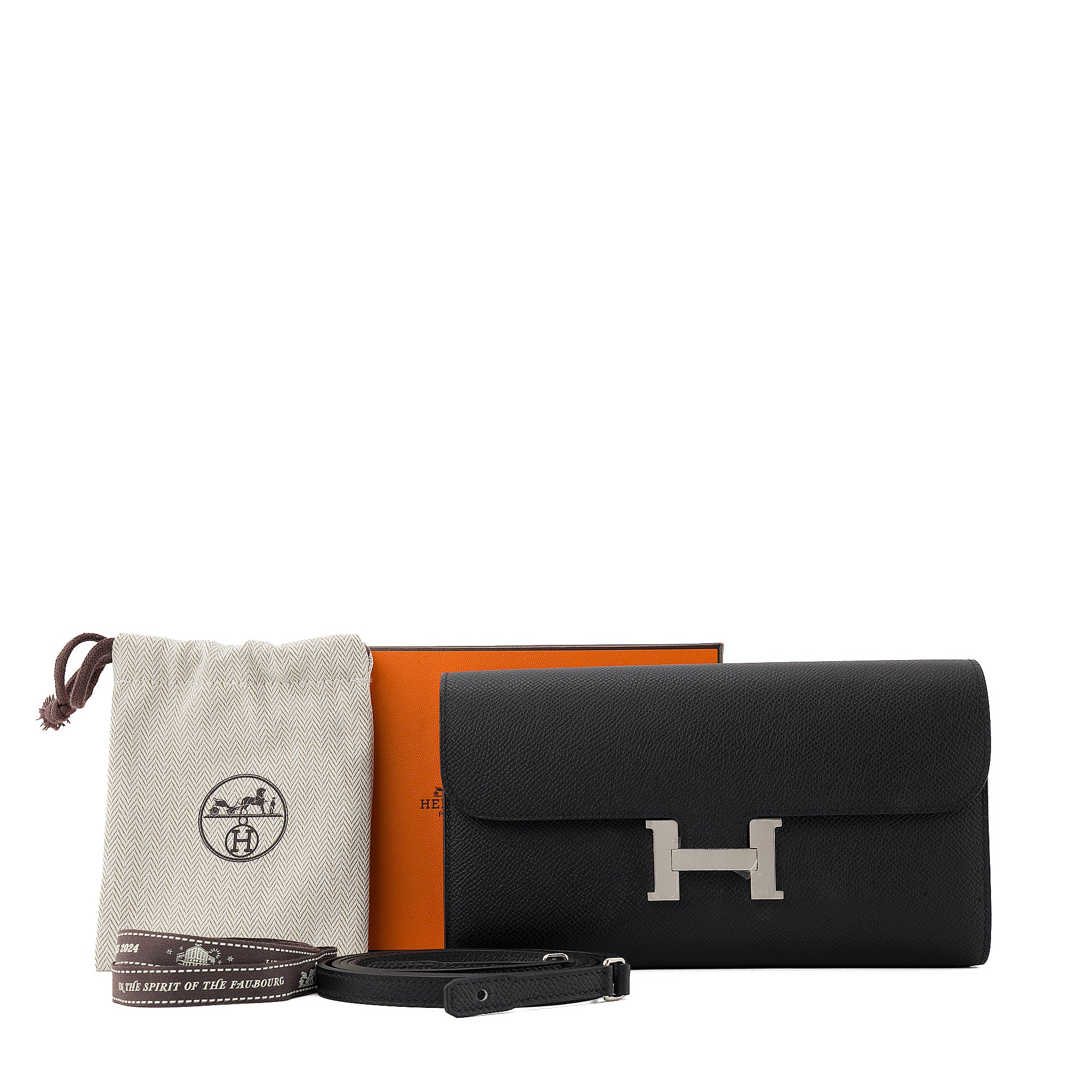HERMÈS - Sac à bandoulière Constance To Go Hermès en cuir epsom noir
