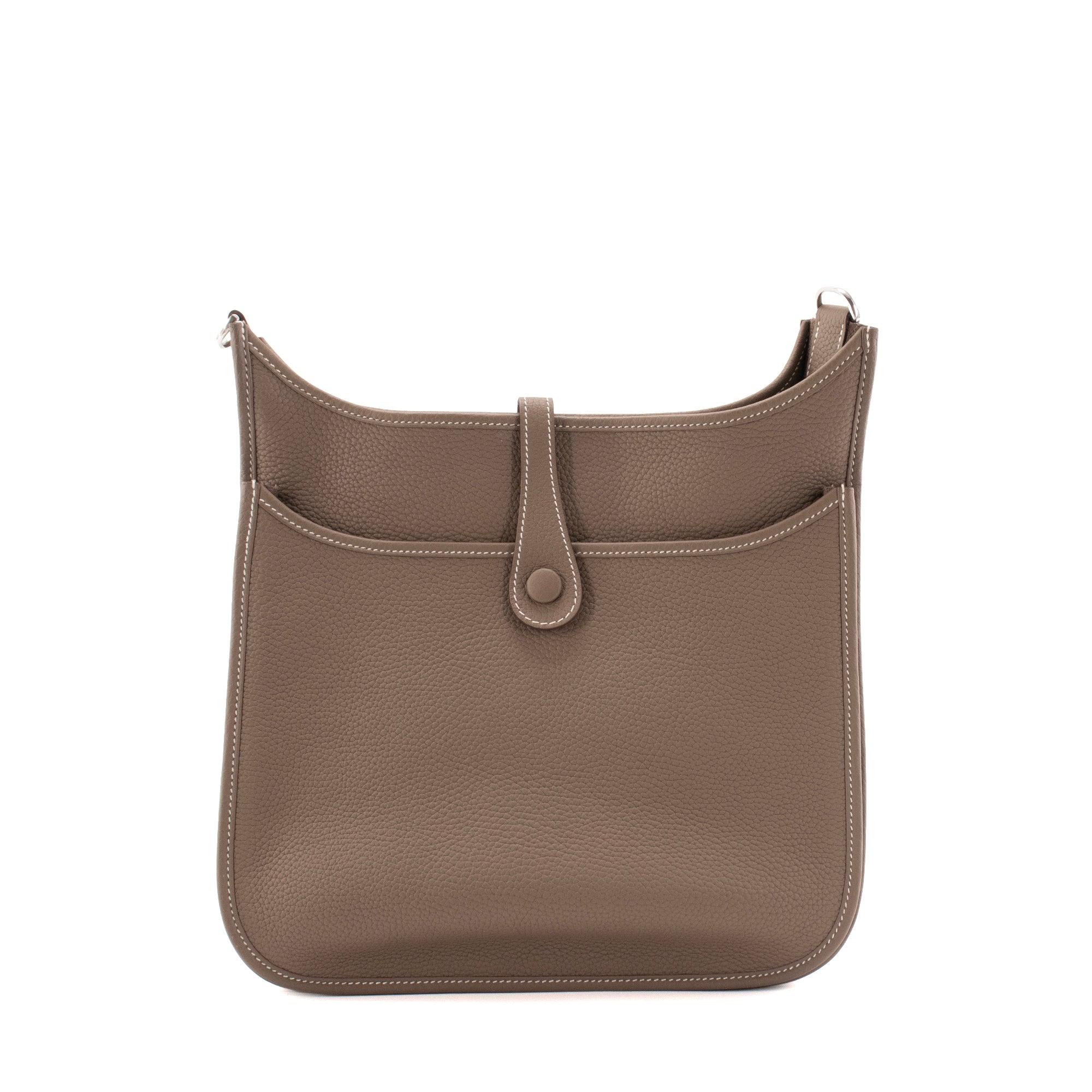 HERMÈS - Sac à bandoulière Evelyne 29 III Hermès en cuir taurillon étoupe