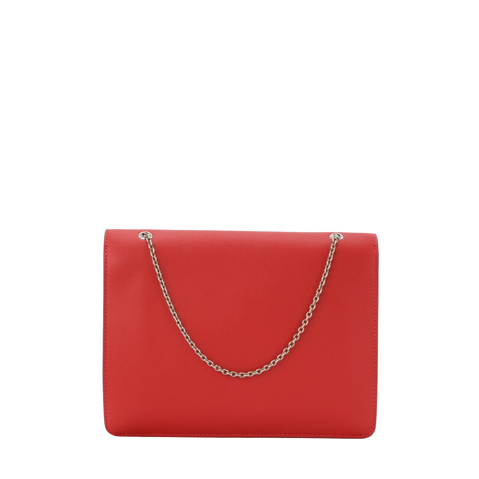 HERMÈS - Sac à épaule Caténina Hermès en cuir swift rouge