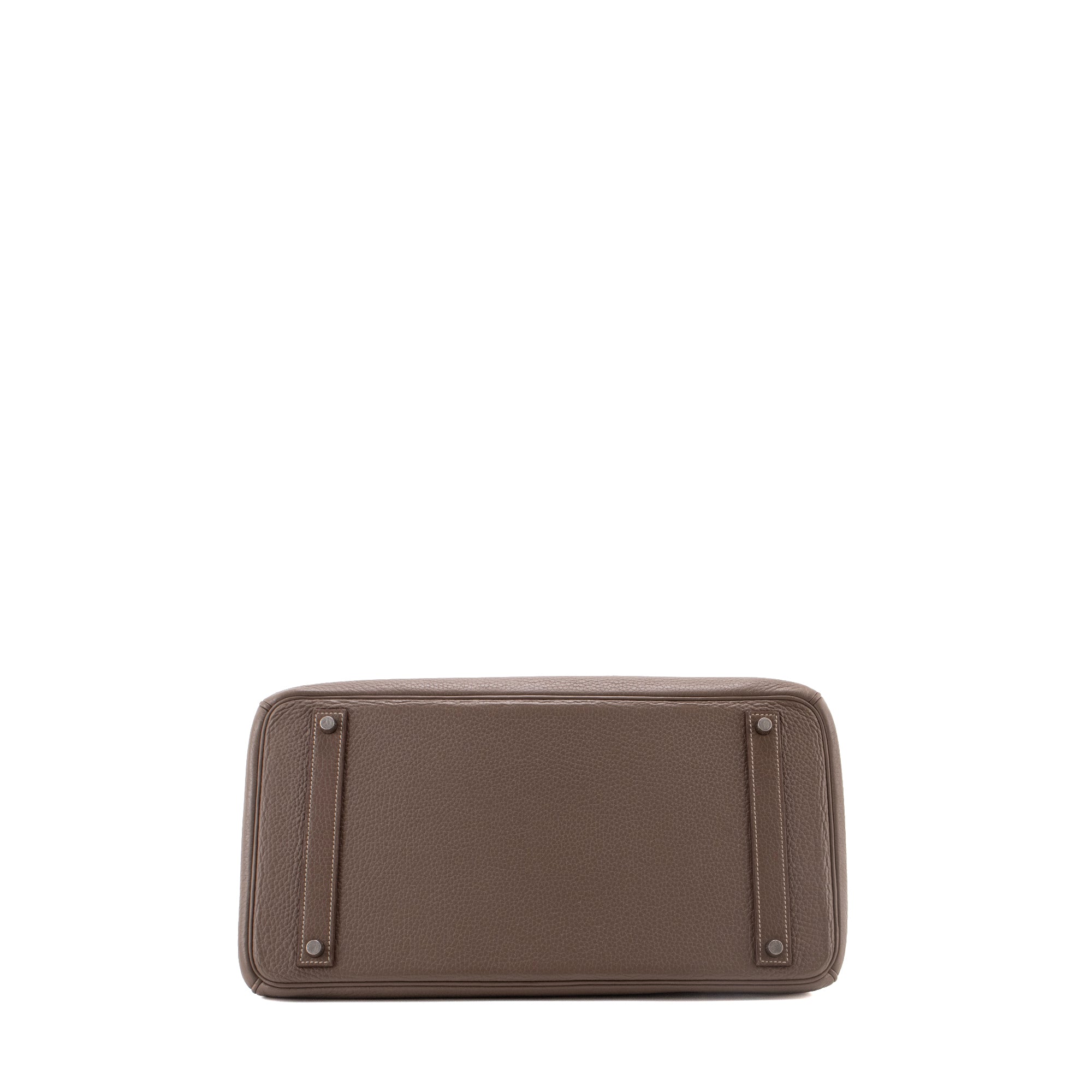 HERMÈS - Sac à main Birkin 40 Hermès en cuir taurillon clémence étoupe