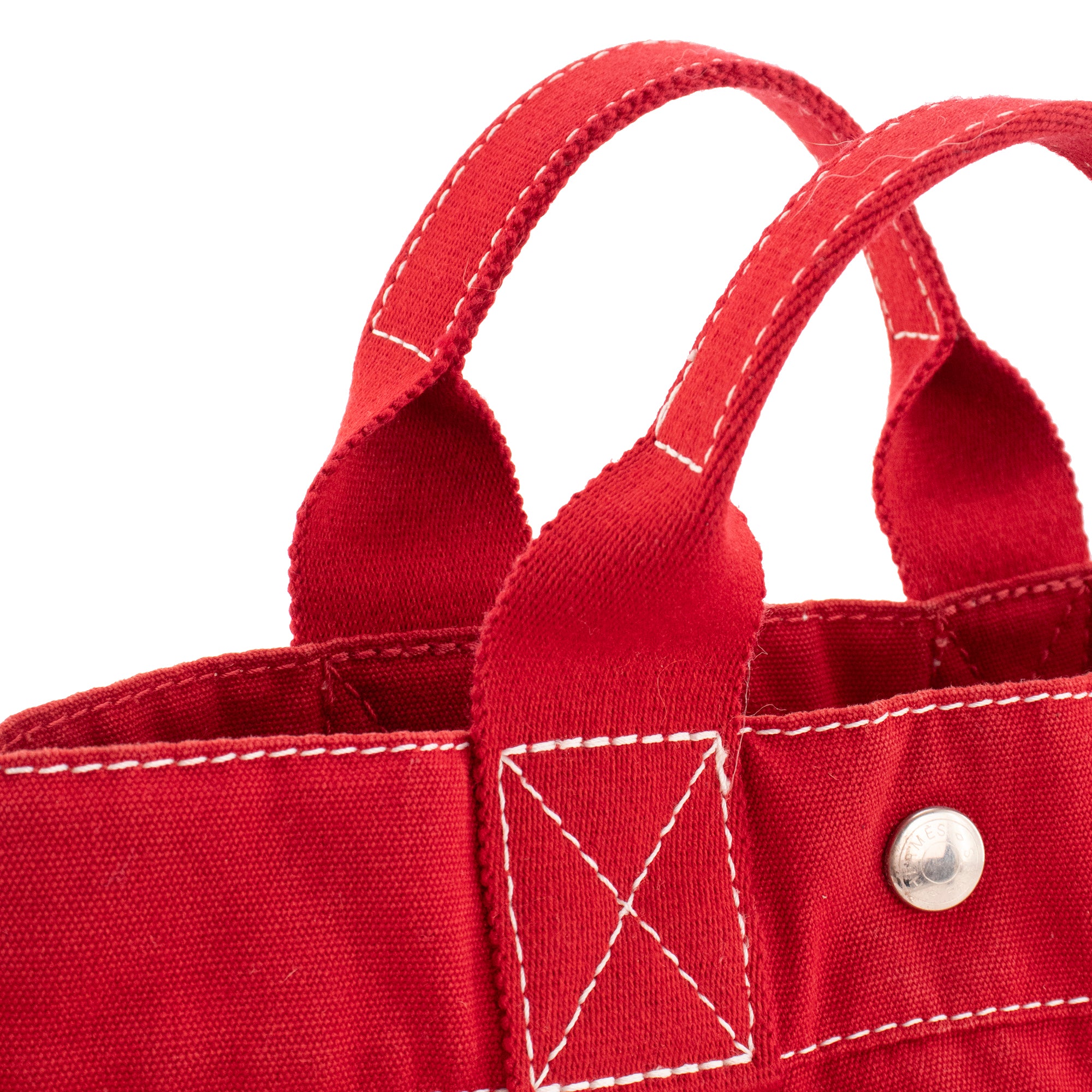 HERMÈS - Sac cabas Toto Hermès en toile rouge