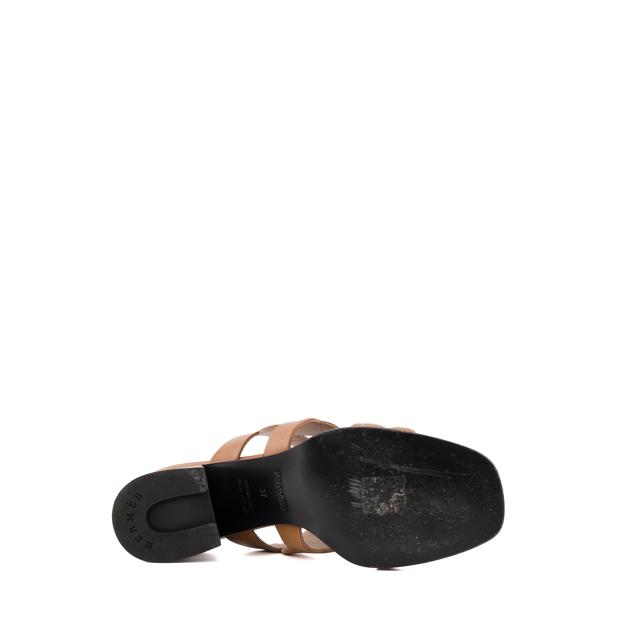 HERMÈS - Sandales Gaby Hermès en cuir marron (T37)