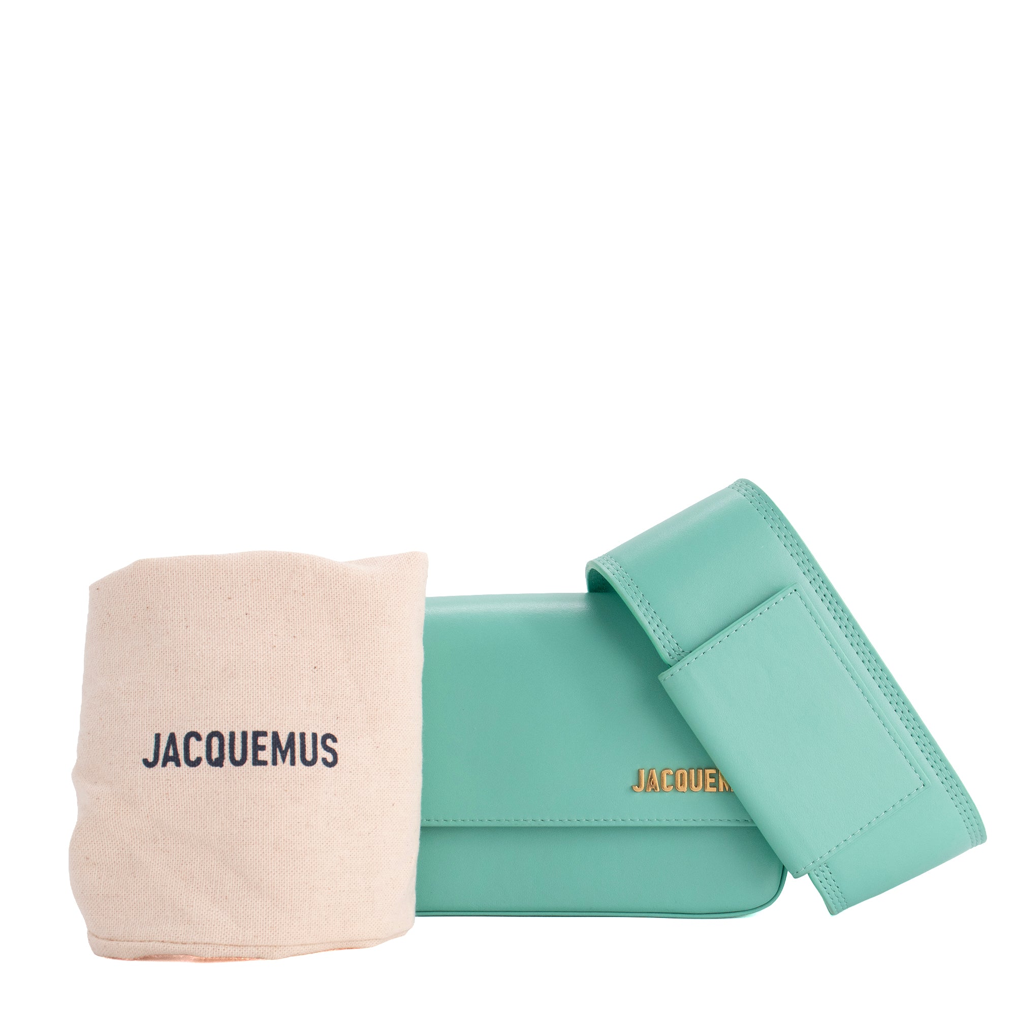 JACQUEMUS - Sac à épaule Le Carinu Jacquemus en cuir turquoise