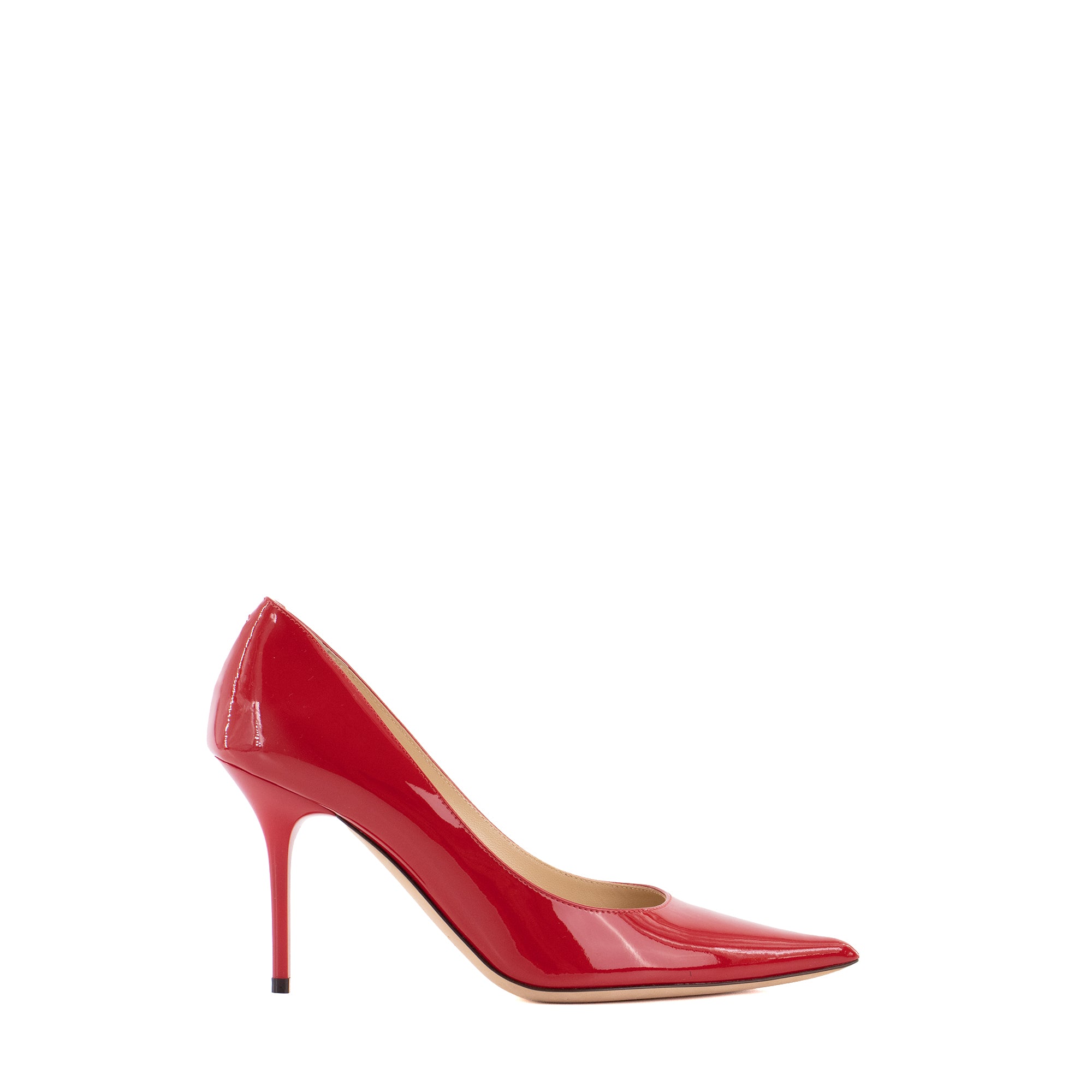 JIMMY CHOO - Escarpins Agnes Jimmy Choo en cuir verni rouge (T36.5)