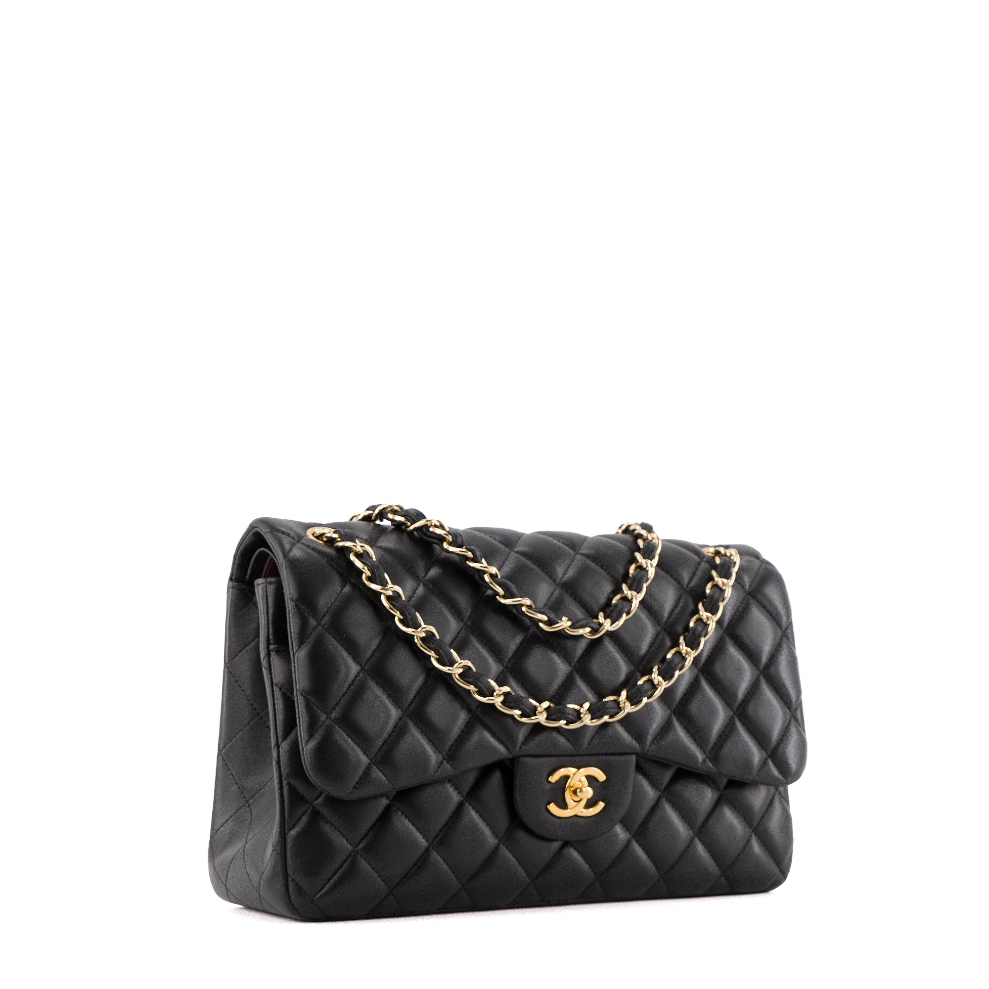CHANEL - Sac à bandoulière Classique/Timeless Jumbo Chanel en cuir lisse noir